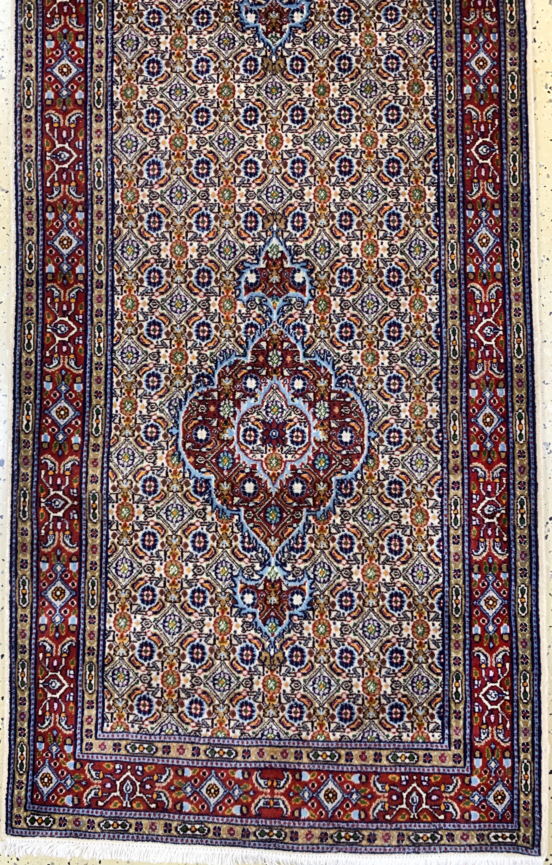 Detail d: Mud fein, Persien, Ende 20.Jhd, Korkwolle mit Seide, ca. 500 x 83 cm, EHZ: 1-2
