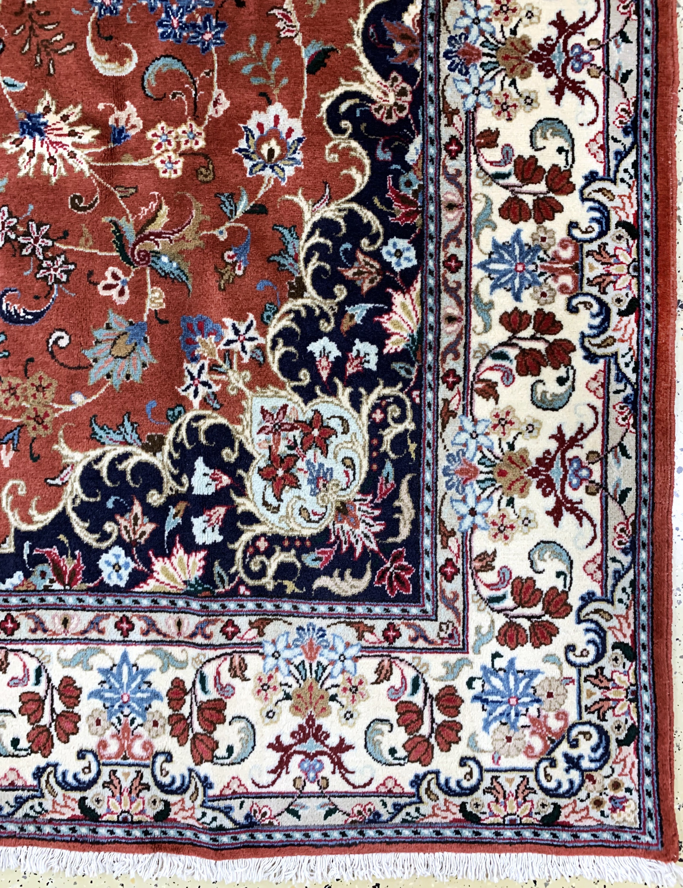 Detail a: Yazd, Persien, Ende 20.Jhd, Wolle auf Baumwolle, ca. 308 x 197 cm, EHZ: 1-2(nahezu Neuwertig)