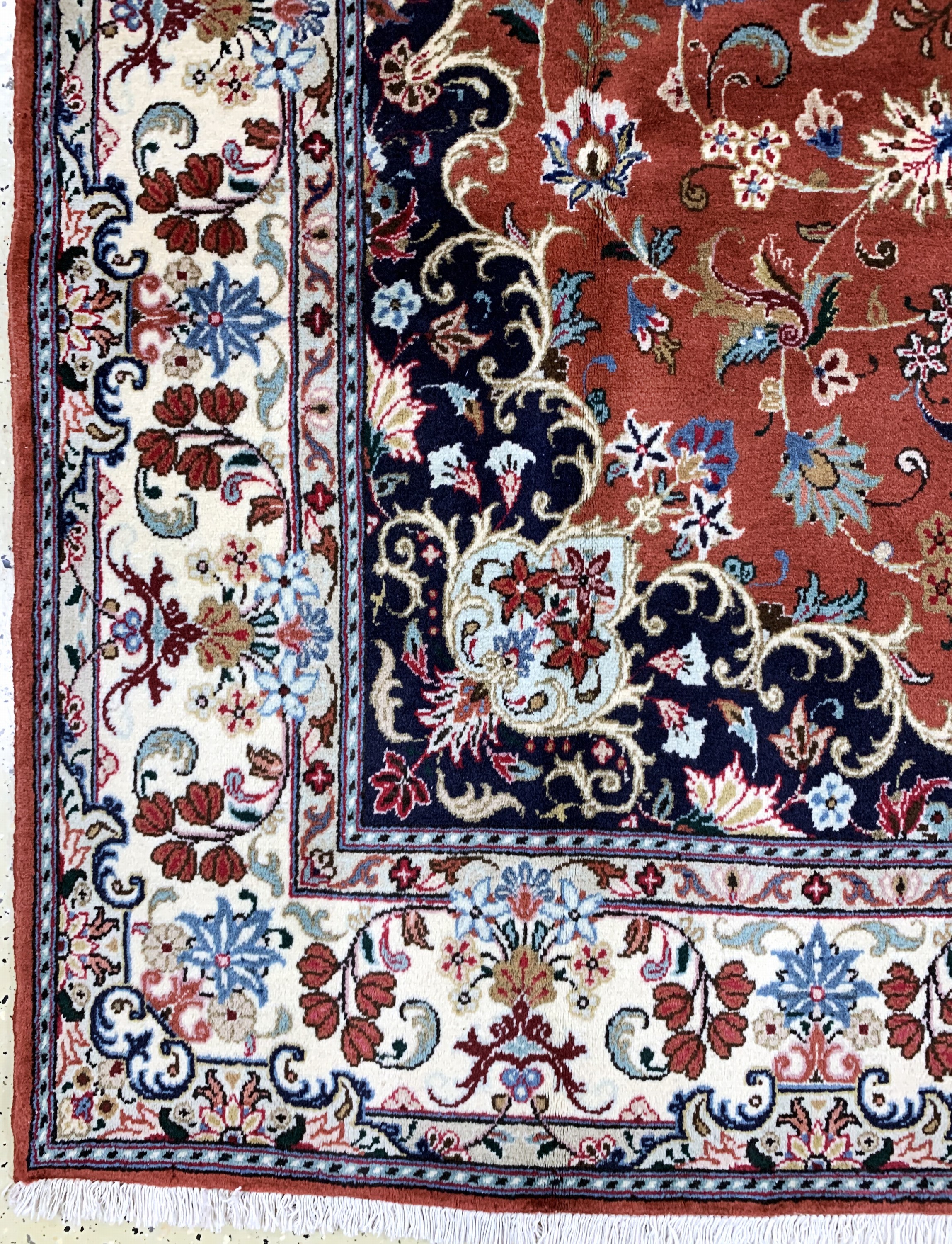 Detail b: Yazd, Persien, Ende 20.Jhd, Wolle auf Baumwolle, ca. 308 x 197 cm, EHZ: 1-2(nahezu Neuwertig)