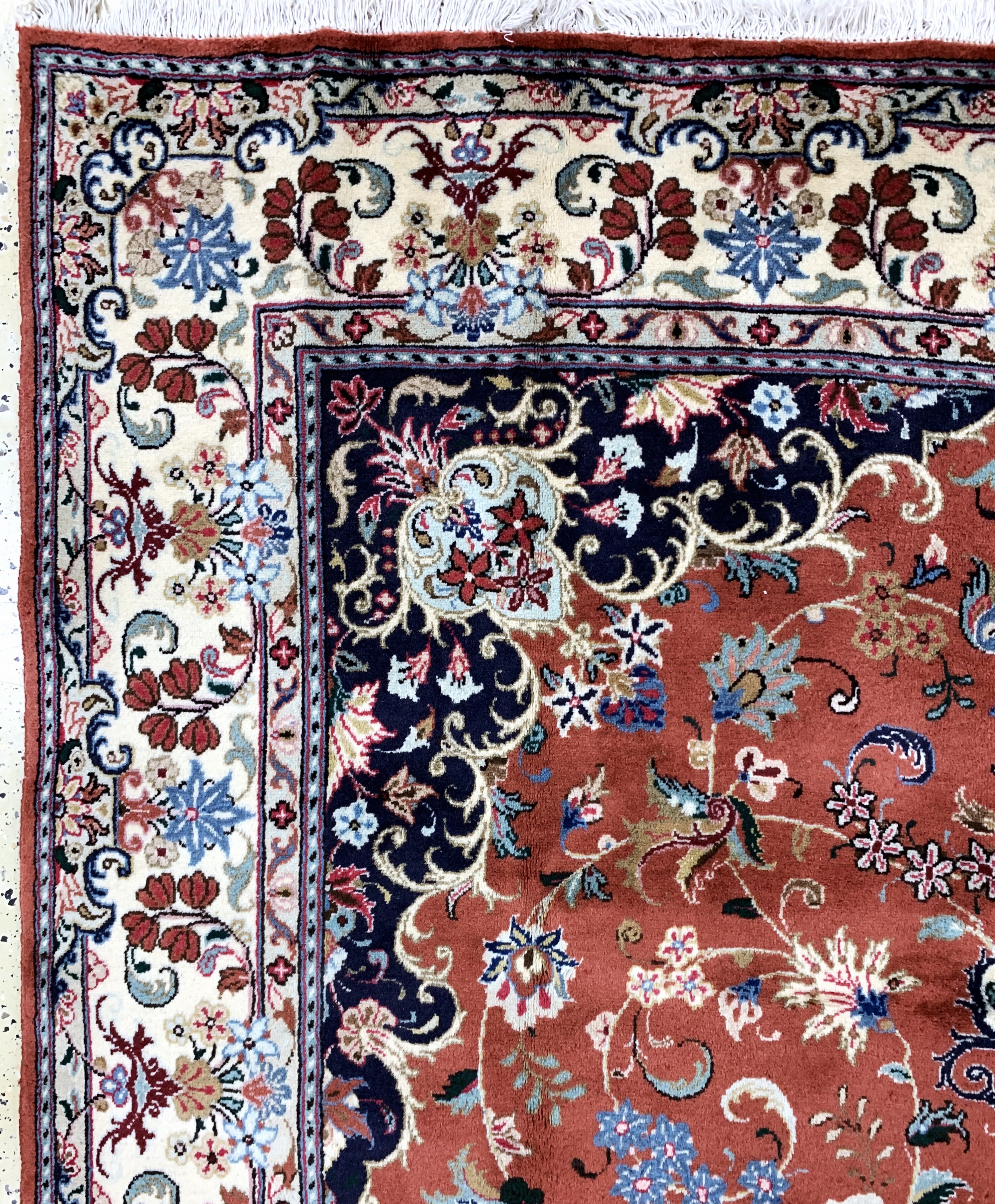 Detail d: Yazd, Persien, Ende 20.Jhd, Wolle auf Baumwolle, ca. 308 x 197 cm, EHZ: 1-2(nahezu Neuwertig)