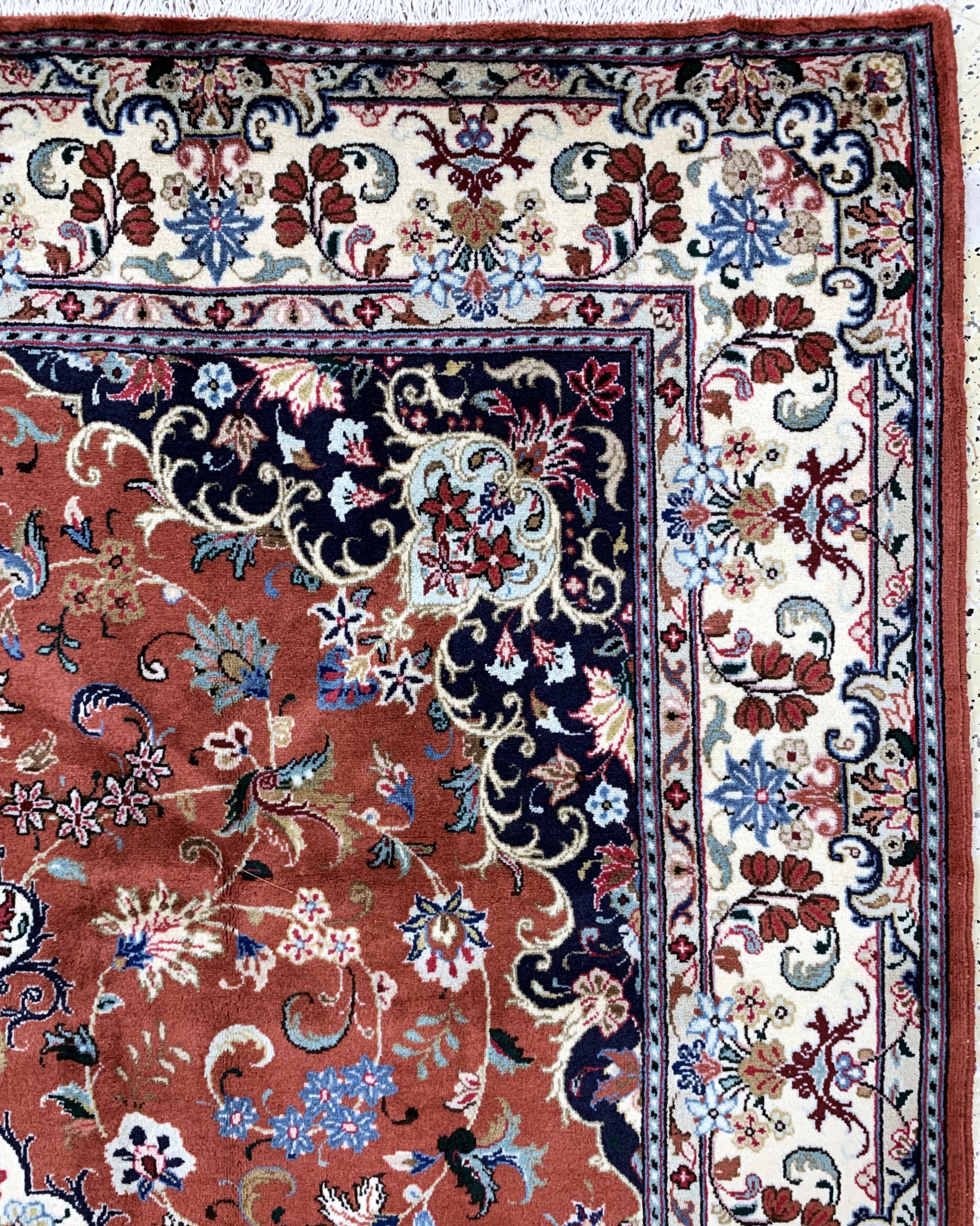 Detail e: Yazd, Persien, Ende 20.Jhd, Wolle auf Baumwolle, ca. 308 x 197 cm, EHZ: 1-2(nahezu Neuwertig)
