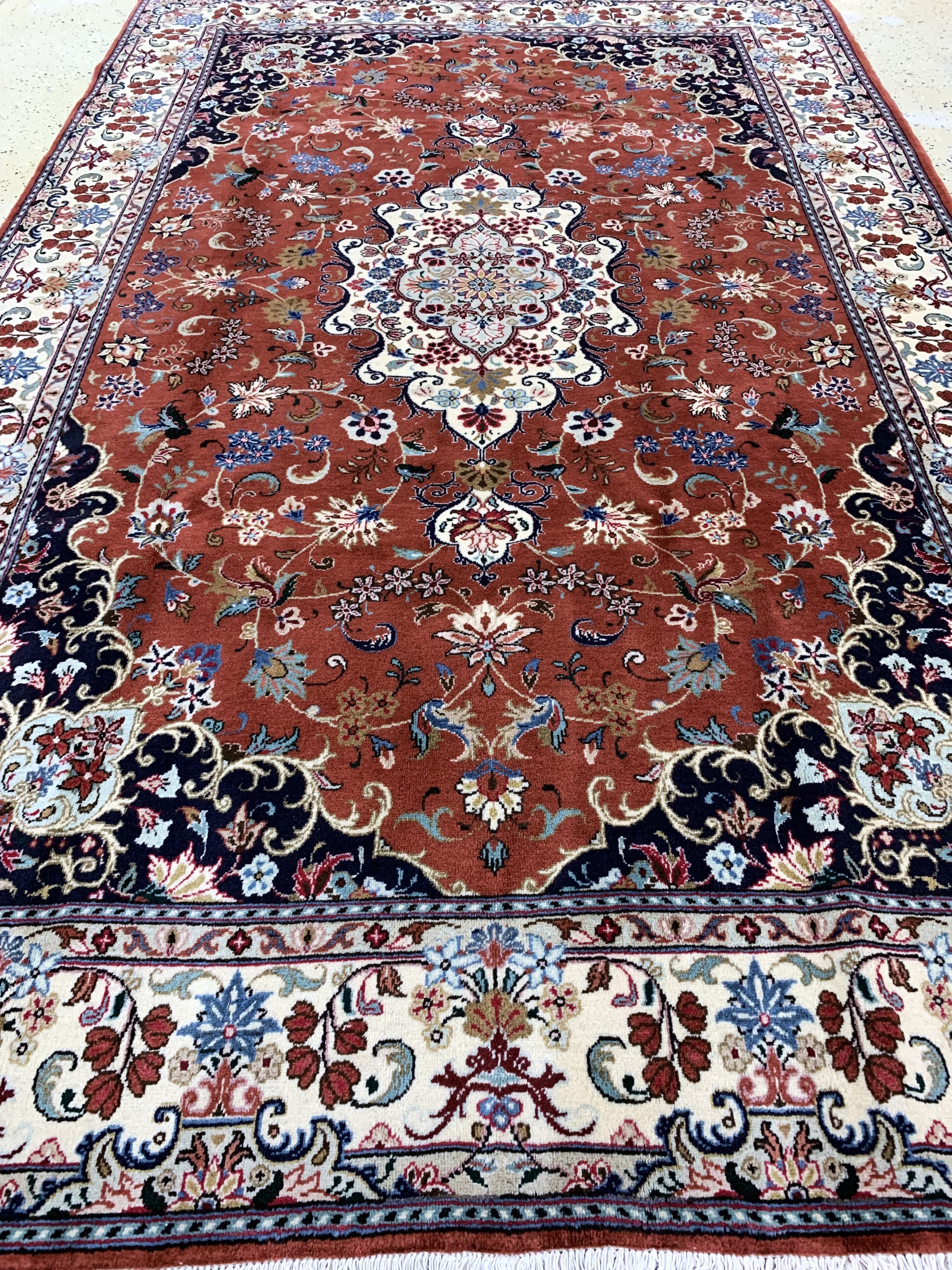 Detail f: Yazd, Persien, Ende 20.Jhd, Wolle auf Baumwolle, ca. 308 x 197 cm, EHZ: 1-2(nahezu Neuwertig)