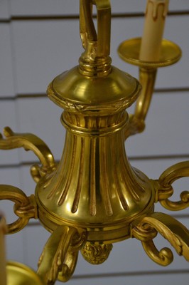 26891157b - 2 Deckenlampen und zwei Wandlampen, Frankreich, nach altem Vorbild des Empire, Bronze ...