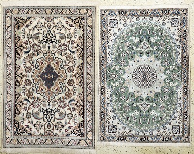 Image 2 Lots Nain fein(9 La), Persien, Ende 20.Jhd, Korkwolle mit Seide, ca. 136 x 91 cm ...