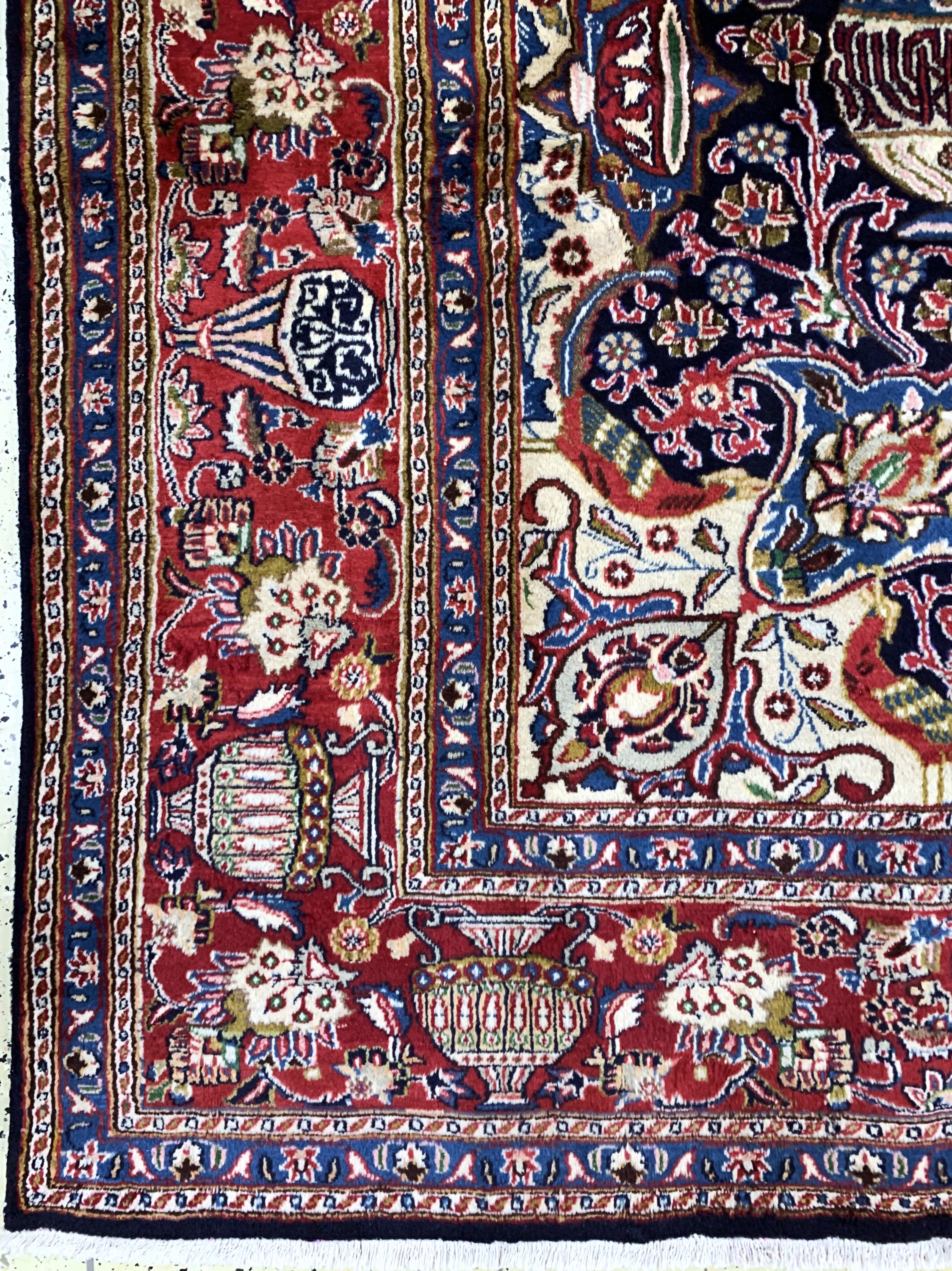 Detail b: Kaschmar, Persien, Ende 20.Jhd, Wolle auf Baumwolle, ca. 372 x 290 cm, EHZ: 1-2, (nahezuNeuwertig)