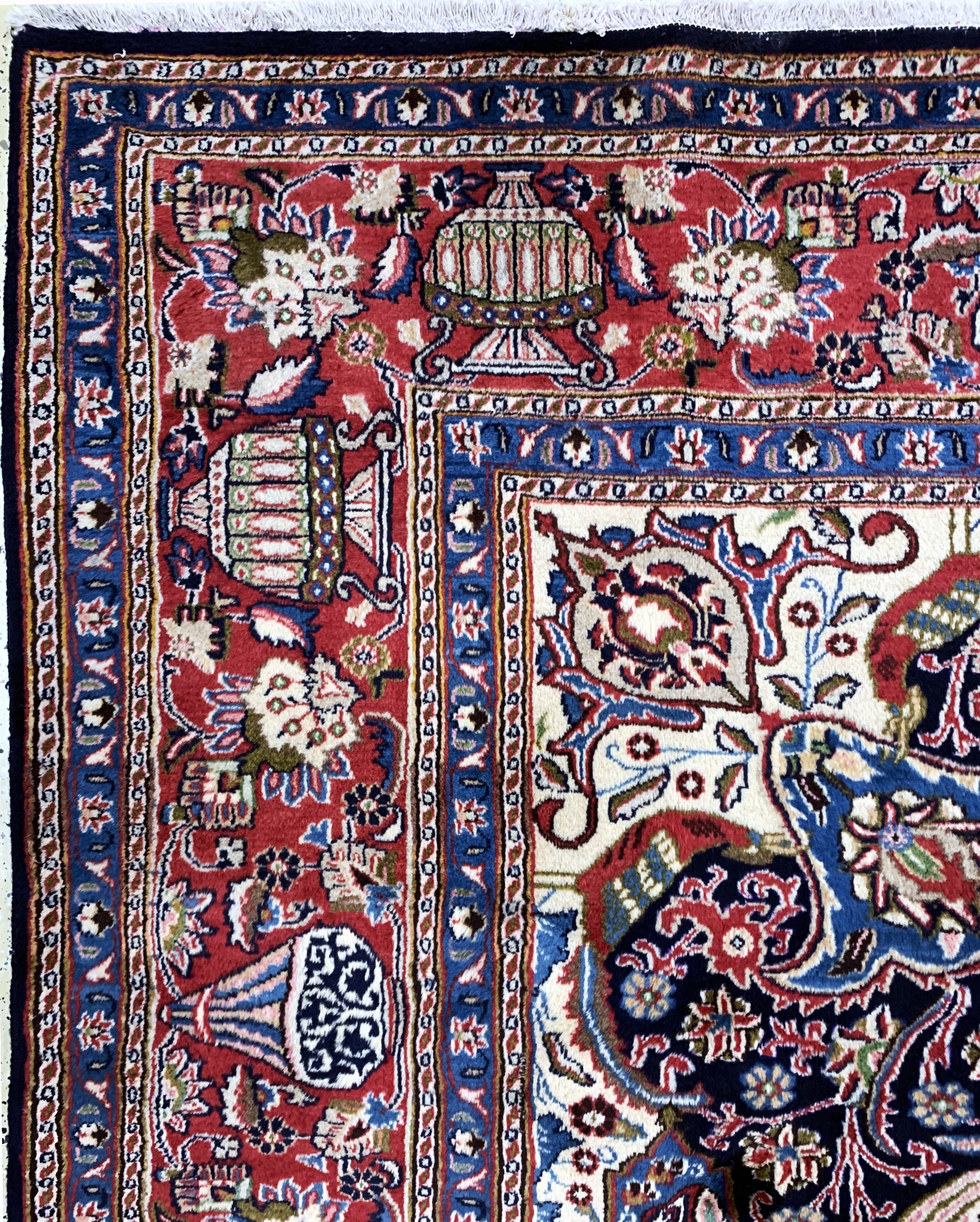 Detail d: Kaschmar, Persien, Ende 20.Jhd, Wolle auf Baumwolle, ca. 372 x 290 cm, EHZ: 1-2, (nahezuNeuwertig)