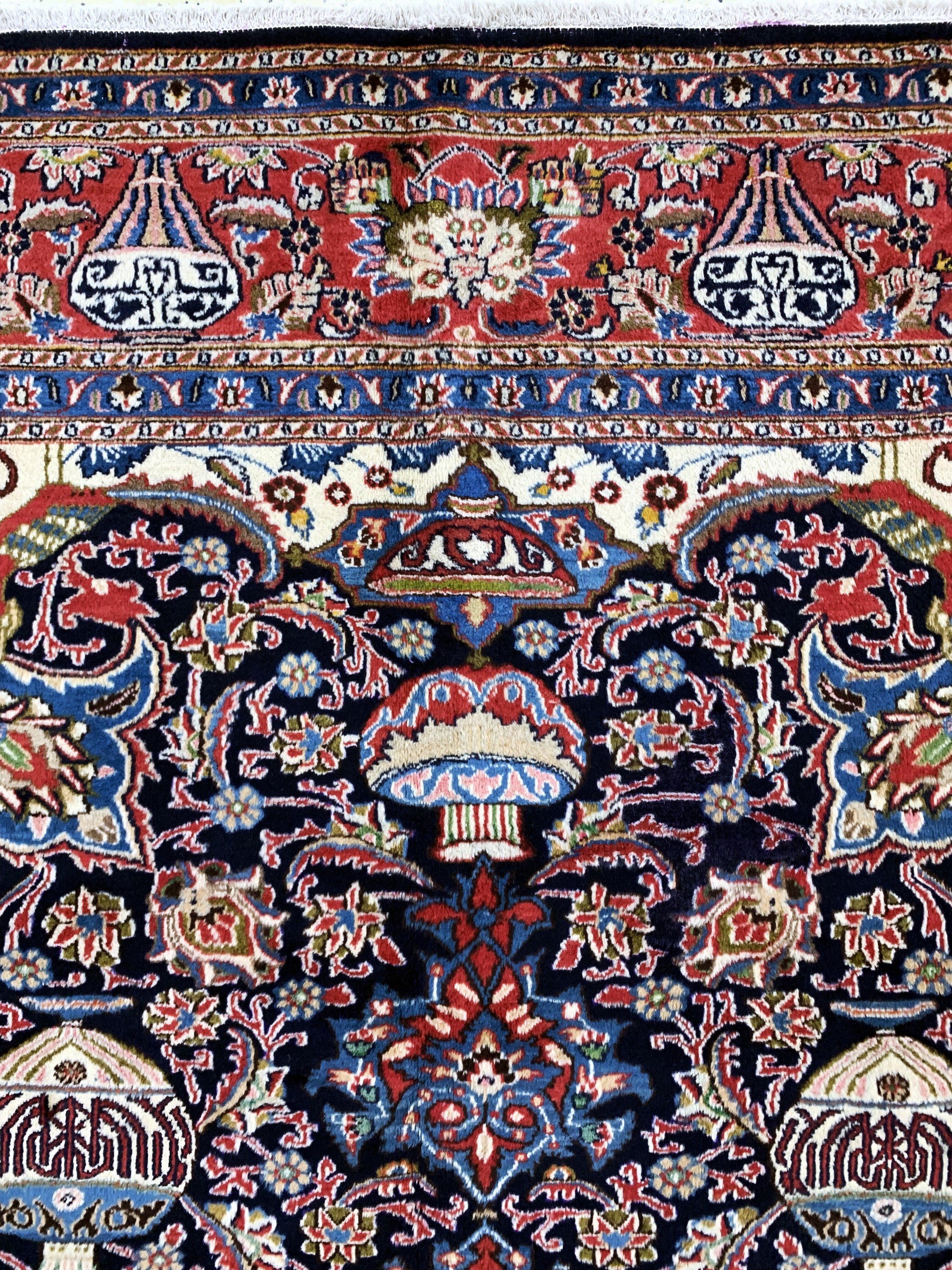 Detail e: Kaschmar, Persien, Ende 20.Jhd, Wolle auf Baumwolle, ca. 372 x 290 cm, EHZ: 1-2, (nahezuNeuwertig)