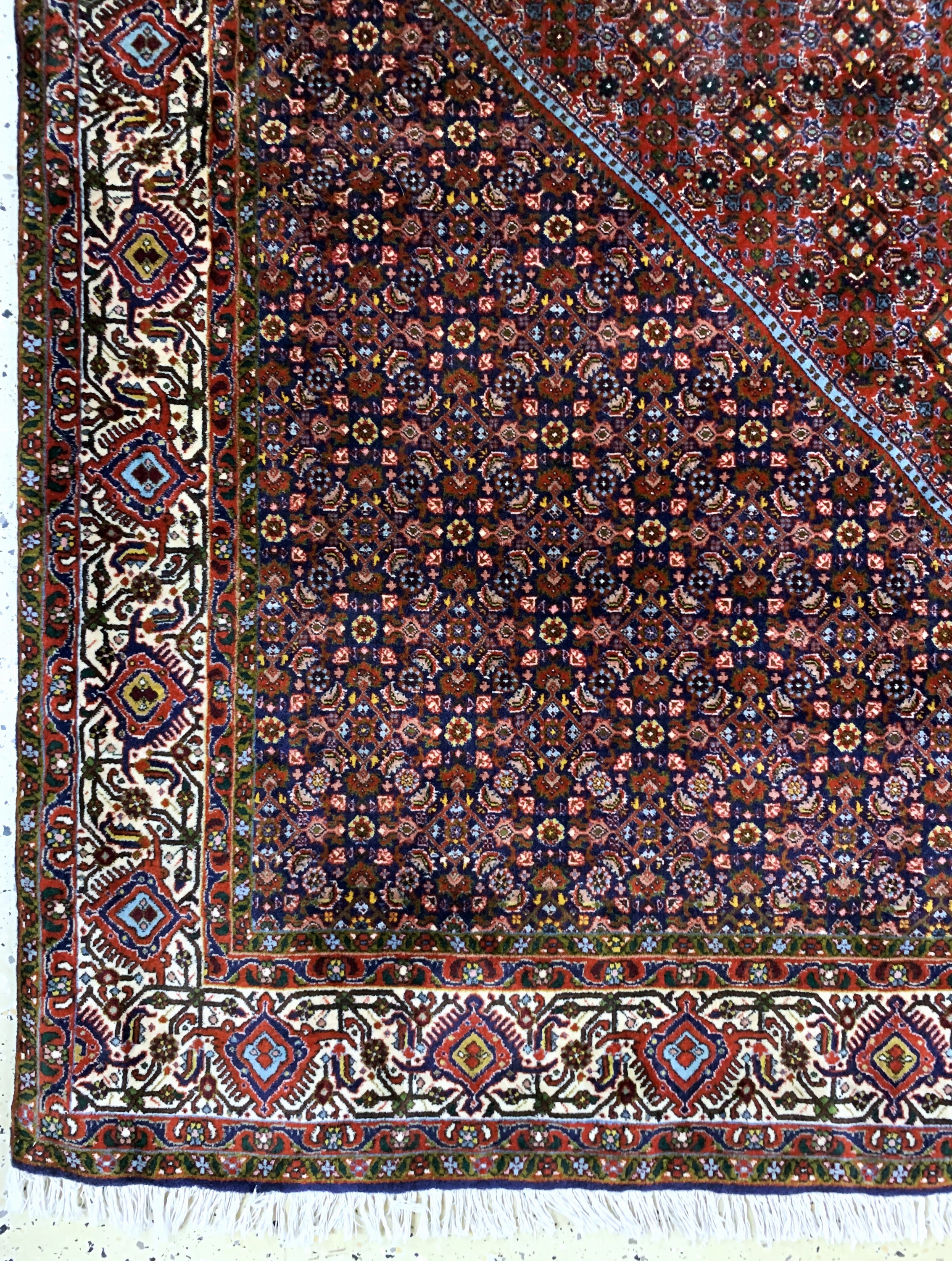 Detail b: Bidjar Kork alt, Persien, Mitte 20.Jhd, Korkwolle auf Baumwolle, ca. 330 x 257 cm, EHZ: 2