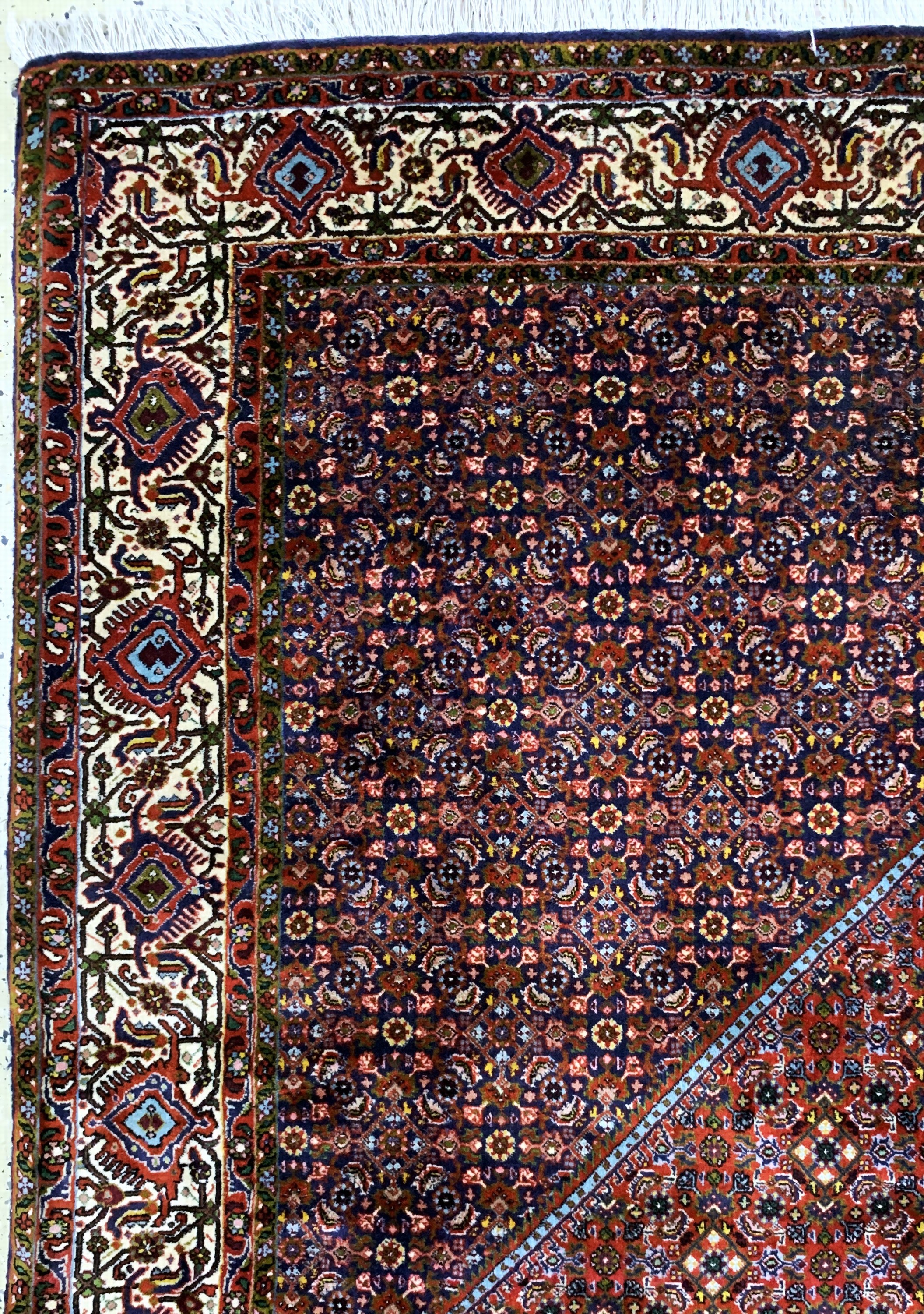 Detail d: Bidjar Kork alt, Persien, Mitte 20.Jhd, Korkwolle auf Baumwolle, ca. 330 x 257 cm, EHZ: 2