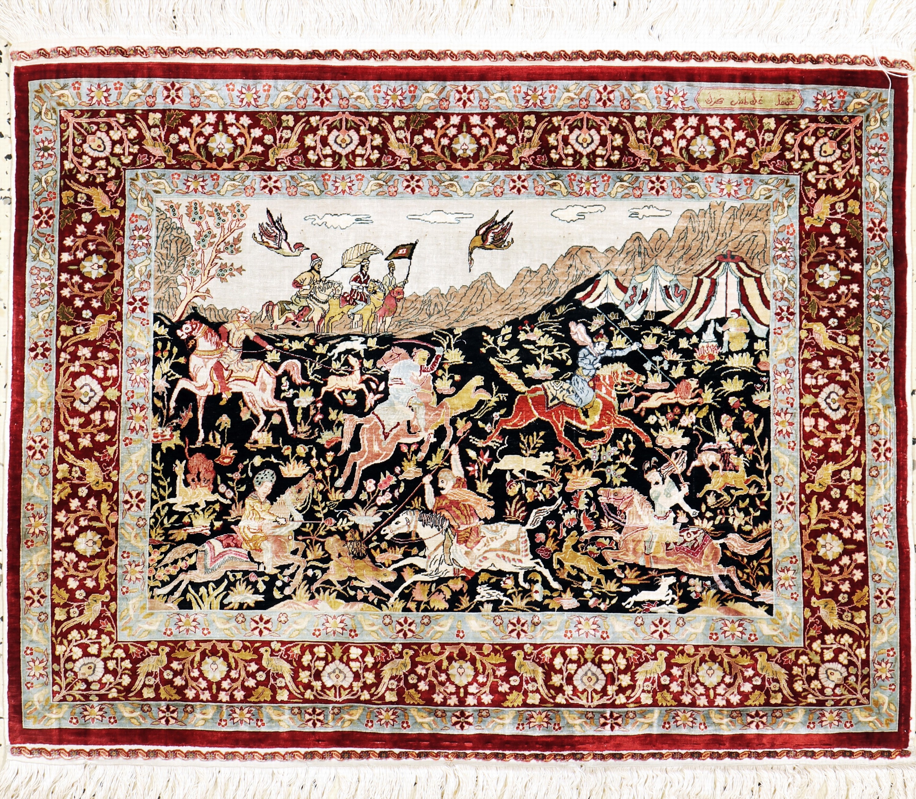 Hereke Seide Sehr fein(20 X 20), Türkei, signert, Mitte 20.Jhd, reine Naturseide, ca. 62 x 49 cm, ca. 4,0 Mio. Kn/qm, EHZ: 2