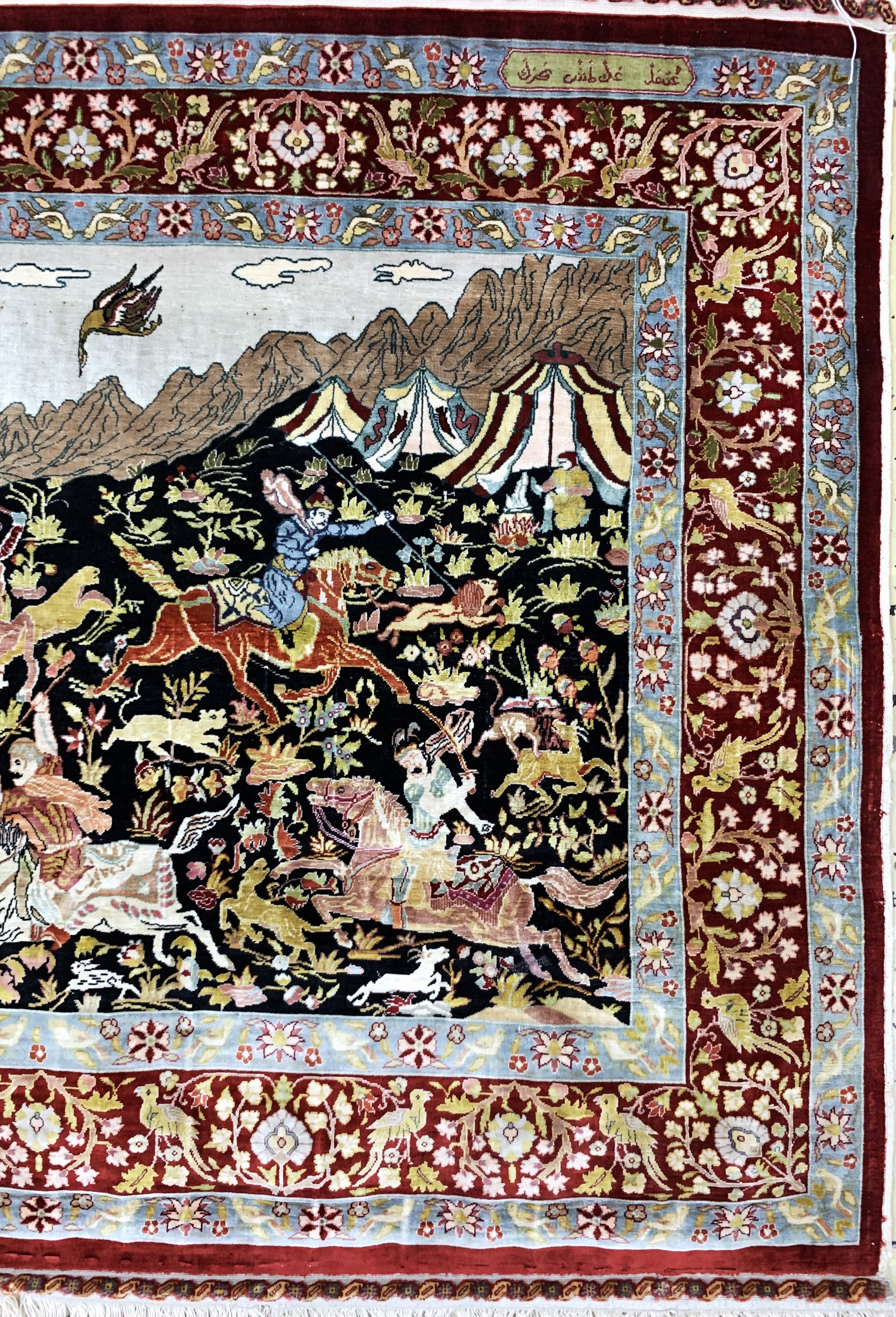 Detail a: Hereke Seide Sehr fein(20 X 20), Türkei, signert, Mitte 20.Jhd, reine Naturseide, ca. 62 x 49 cm, ca. 4,0 Mio. Kn/qm, EHZ: 2