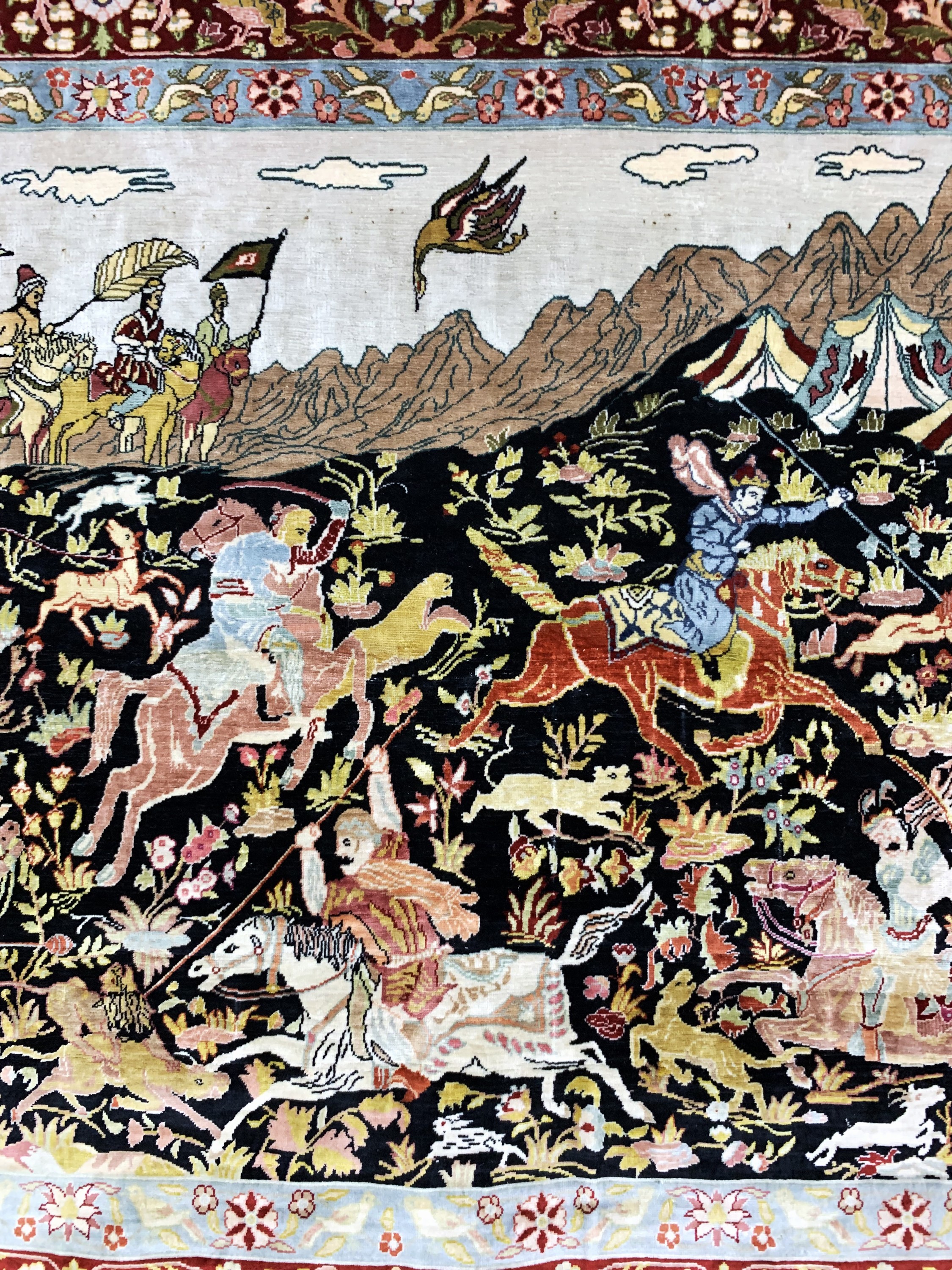 Detail b: Hereke Seide Sehr fein(20 X 20), Türkei, signert, Mitte 20.Jhd, reine Naturseide, ca. 62 x 49 cm, ca. 4,0 Mio. Kn/qm, EHZ: 2