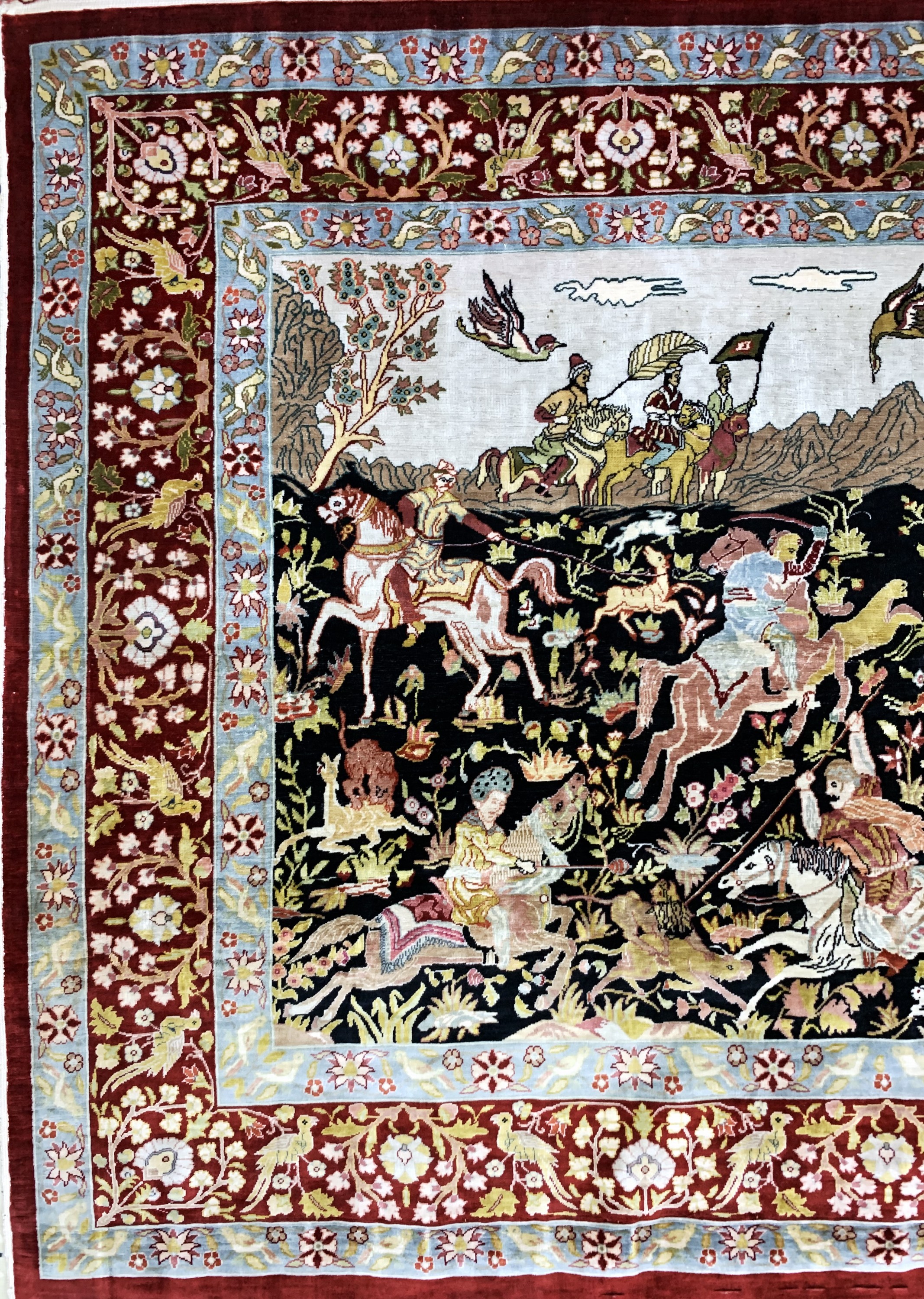 Detail c: Hereke Seide Sehr fein(20 X 20), Türkei, signert, Mitte 20.Jhd, reine Naturseide, ca. 62 x 49 cm, ca. 4,0 Mio. Kn/qm, EHZ: 2
