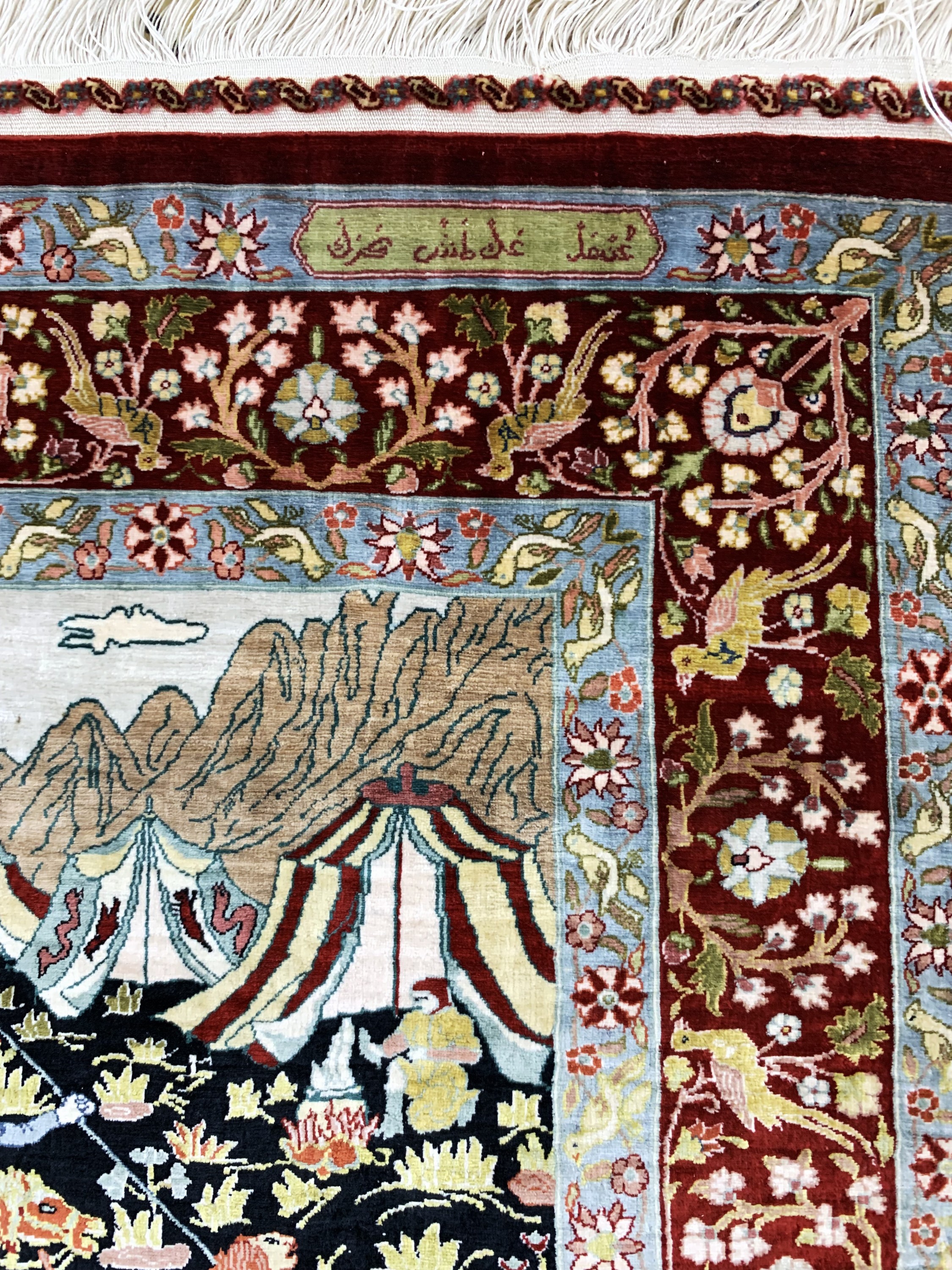 Detail d: Hereke Seide Sehr fein(20 X 20), Türkei, signert, Mitte 20.Jhd, reine Naturseide, ca. 62 x 49 cm, ca. 4,0 Mio. Kn/qm, EHZ: 2