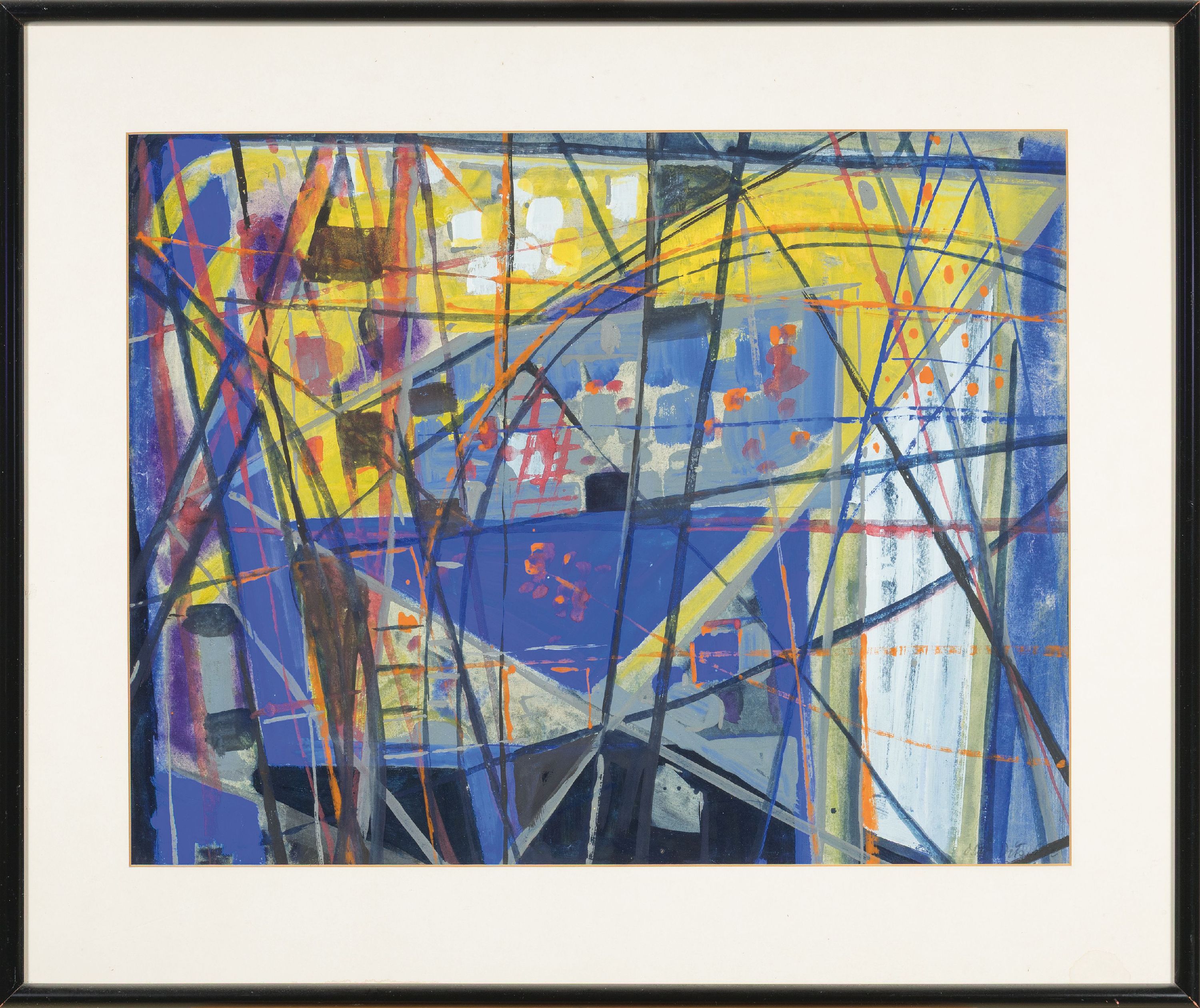 Detail k: Otto Ditscher, 1903-1987 Neuhofen, Abstrakte Komposition, Gouache auf Papier, rechts unten signiert, ca. 46x59cm, PP, , R. ca. 63x75cm, ohne Glas