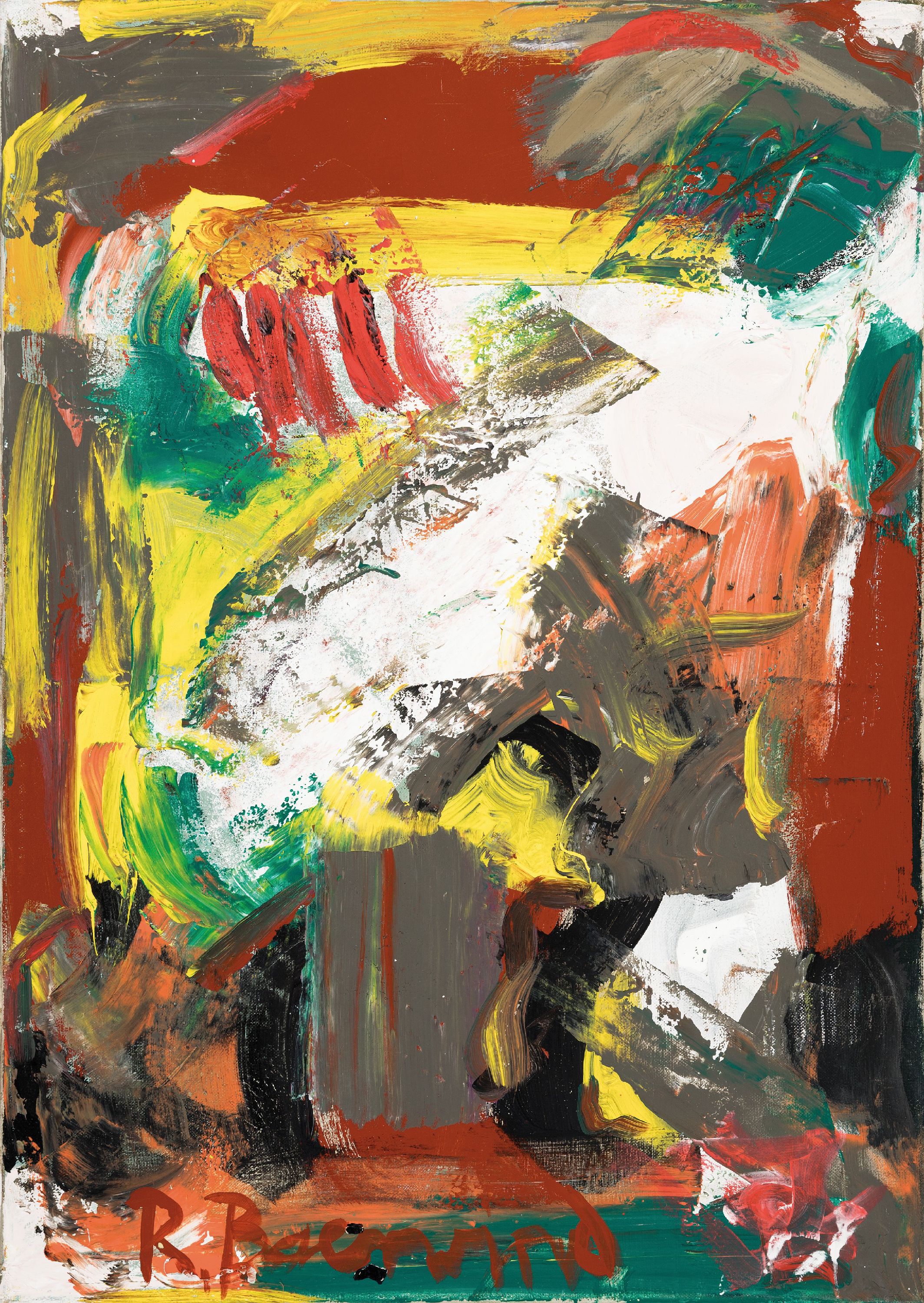 Detail k: Rudi Baerwind, 1910-1982 Mannheim, Abstrakte Komposition, Öl/Lwd, links unten sign., ca. 70x50cm, Studium in Berlin, Münchenund Paris, Schüler von ...