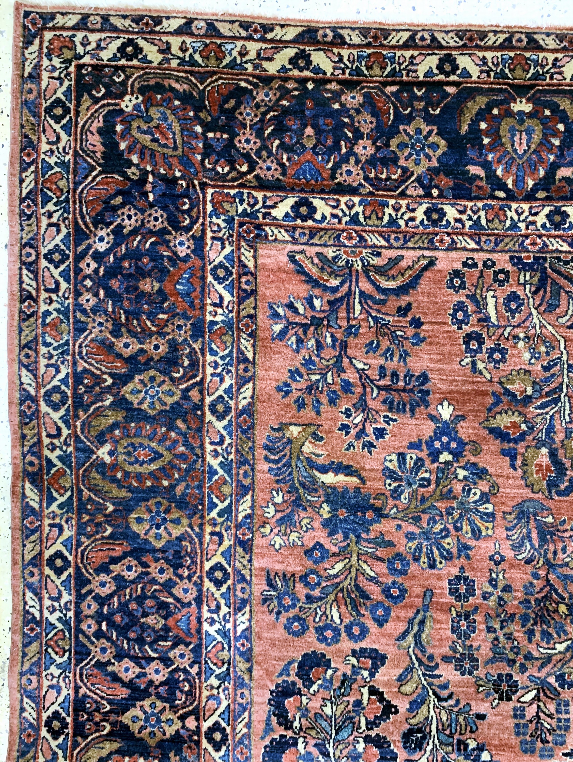 Detail d: Us Re-Import Sarogh antik, Persien, um 1900, Wolle auf Baumwolle, ca. 350 x 265 cm, EHZ: 2