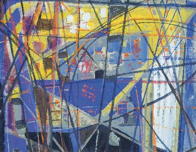 Image 26891464 - Otto Ditscher, 1903-1987 Neuhofen, Abstrakte Komposition, Gouache auf Papier, rechts ...