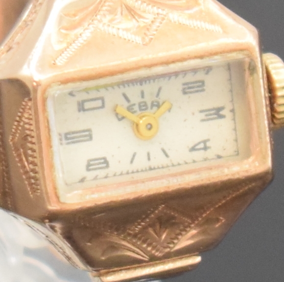 Detail c: Ringuhr in RG 583/000, Russland um 1950, Handaufzug, 2-teil. Geh., silb. Zifferbl. altersbed. pat./fl., Anz. v. Std. und Min., Rundankerw., D. ca. 18 ...