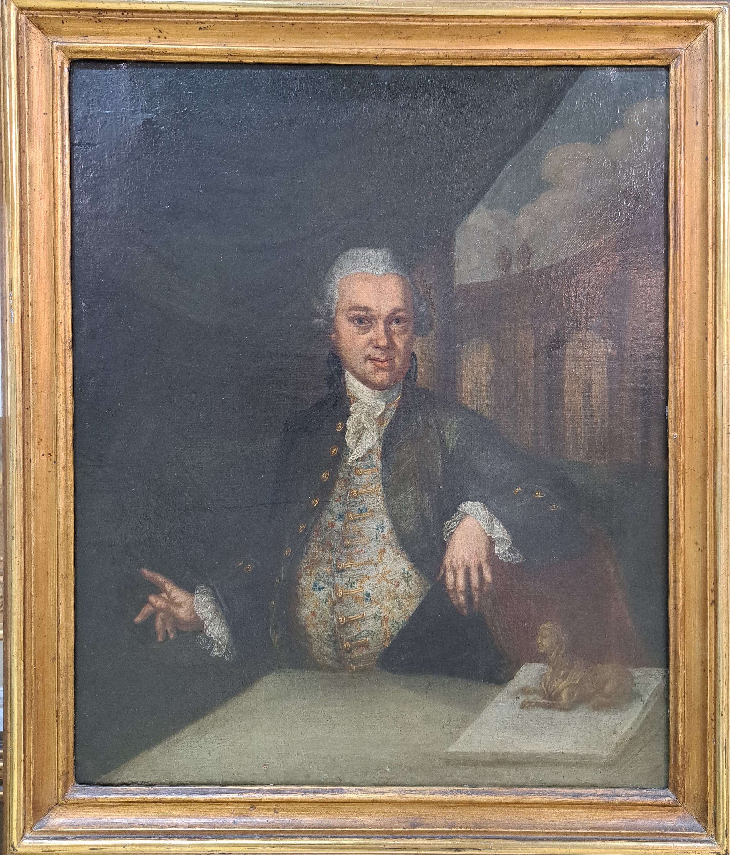 Detail m: Unbekannter Künstler des 18. Jh., Porträt des Christian Ludwig Hagedorn (1712 Hamburg-1780 Dresden), deutscher Kunsttheoretiker und -sammler, ...