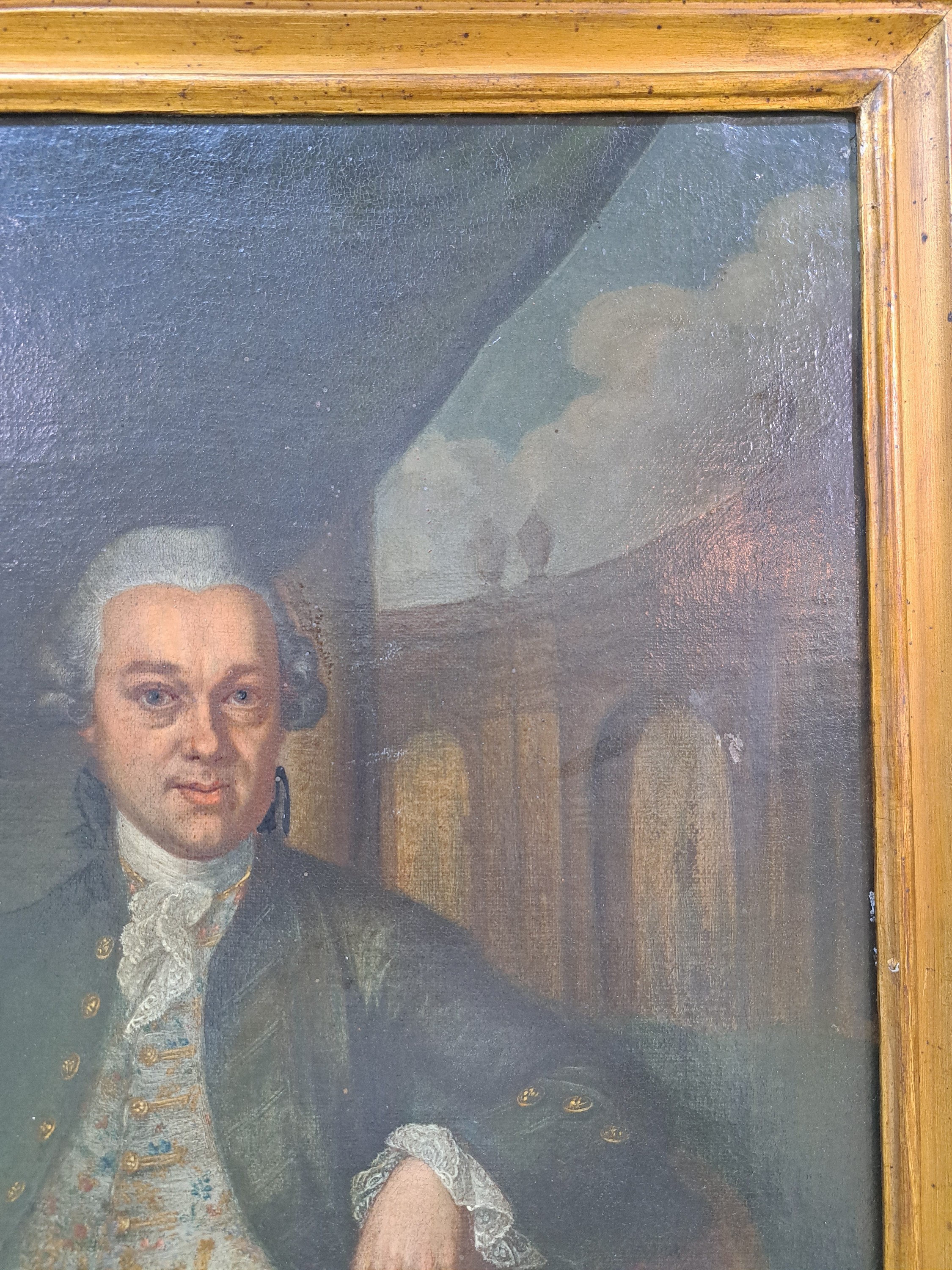 Detail o: Unbekannter Künstler des 18. Jh., Porträt des Christian Ludwig Hagedorn (1712 Hamburg-1780 Dresden), deutscher Kunsttheoretiker und -sammler, ...