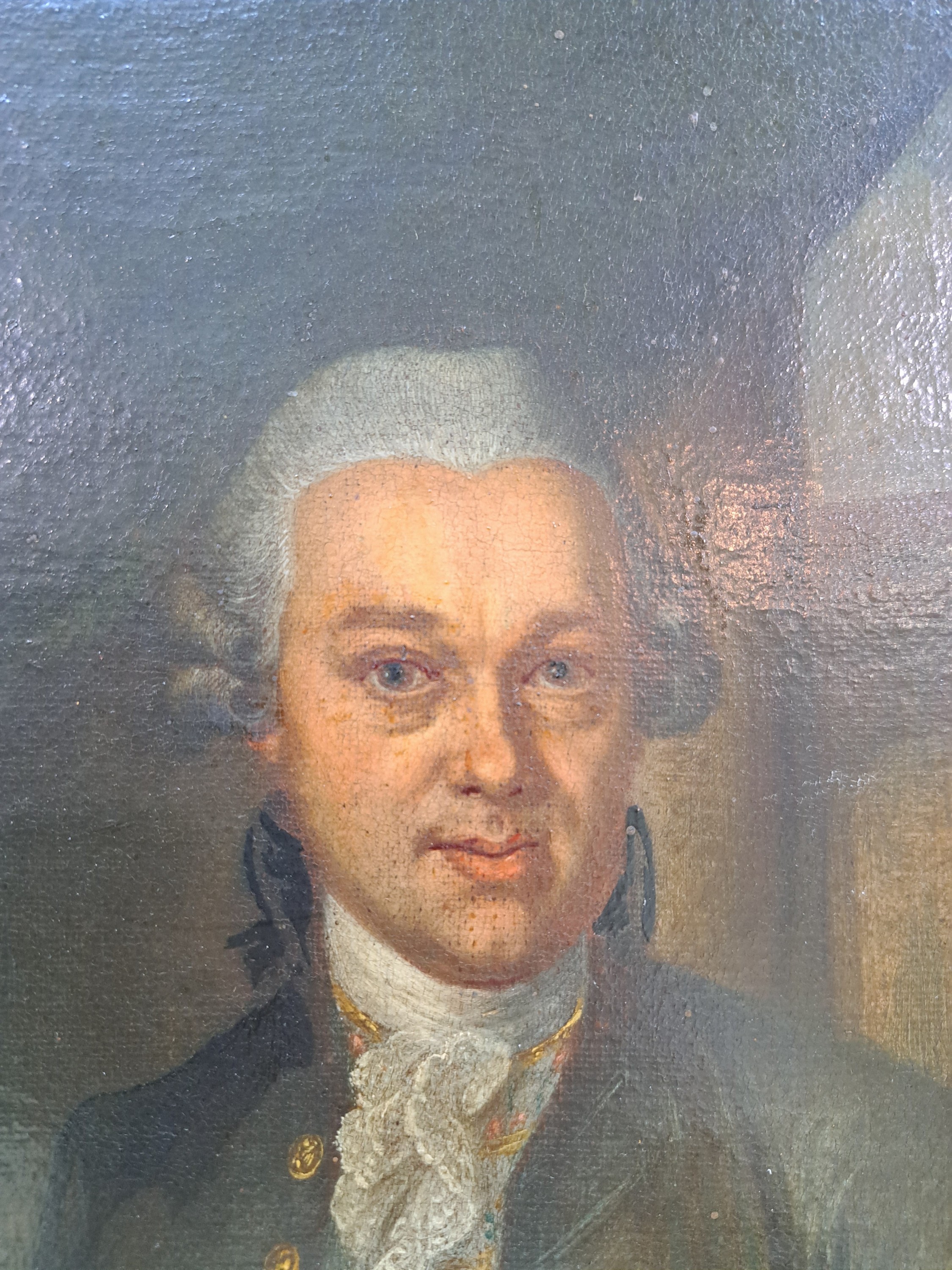 Detail p: Unbekannter Künstler des 18. Jh., Porträt des Christian Ludwig Hagedorn (1712 Hamburg-1780 Dresden), deutscher Kunsttheoretiker und -sammler, ...