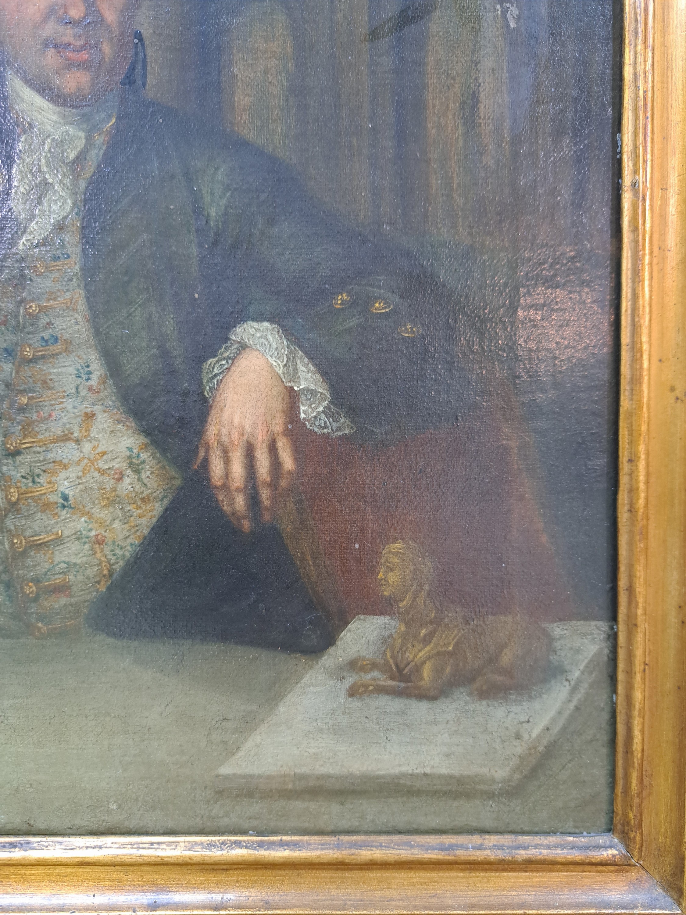 Detail r: Unbekannter Künstler des 18. Jh., Porträt des Christian Ludwig Hagedorn (1712 Hamburg-1780 Dresden), deutscher Kunsttheoretiker und -sammler, ...