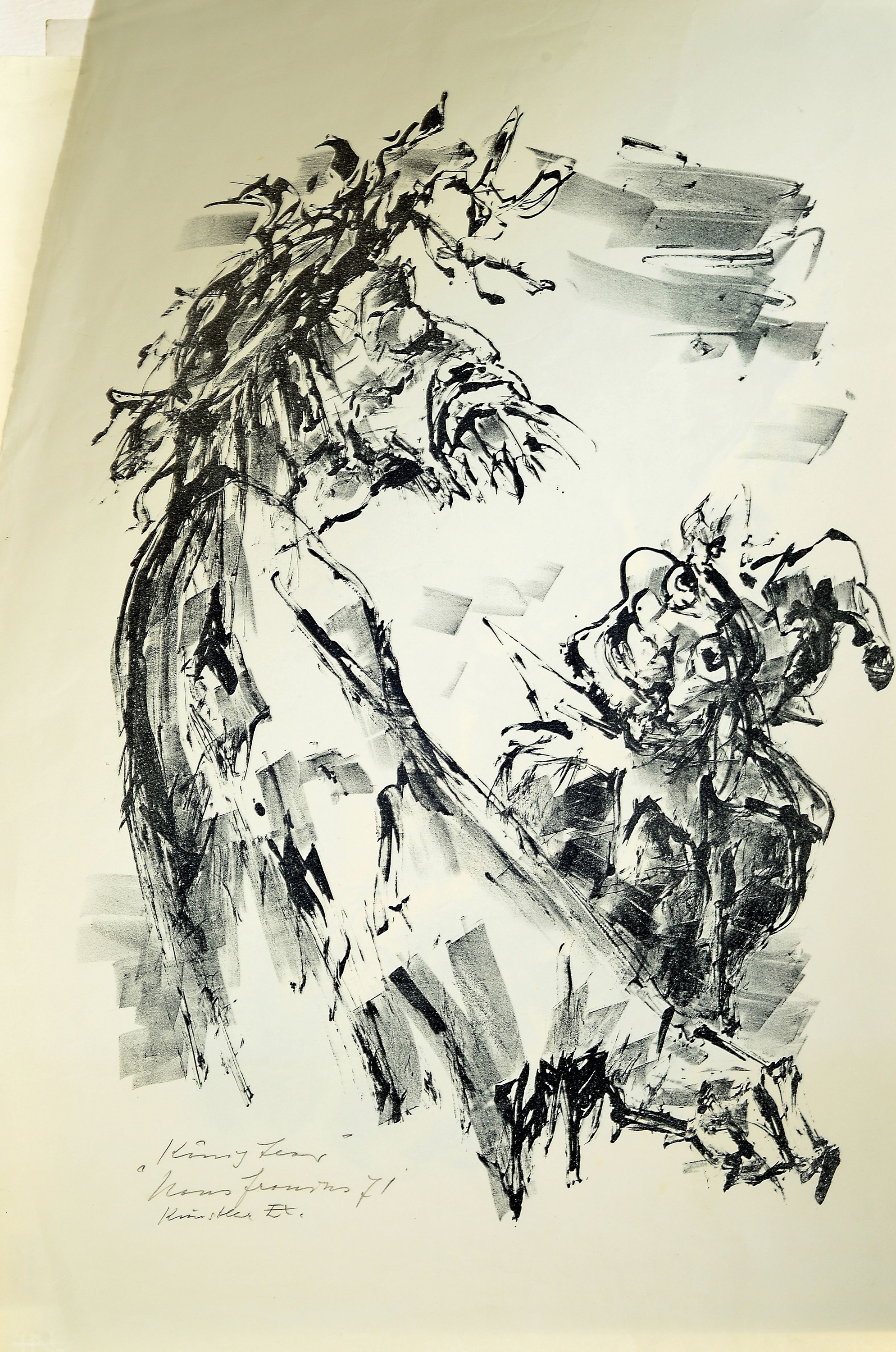 Detail l: Hans Fronius, 1903 Sarajevo-1988 Mödling, 2 Lithographien, Prometheus und König Lear, beide handsign. und bez. Probedruck bzw. Künstlerexempl., ...
