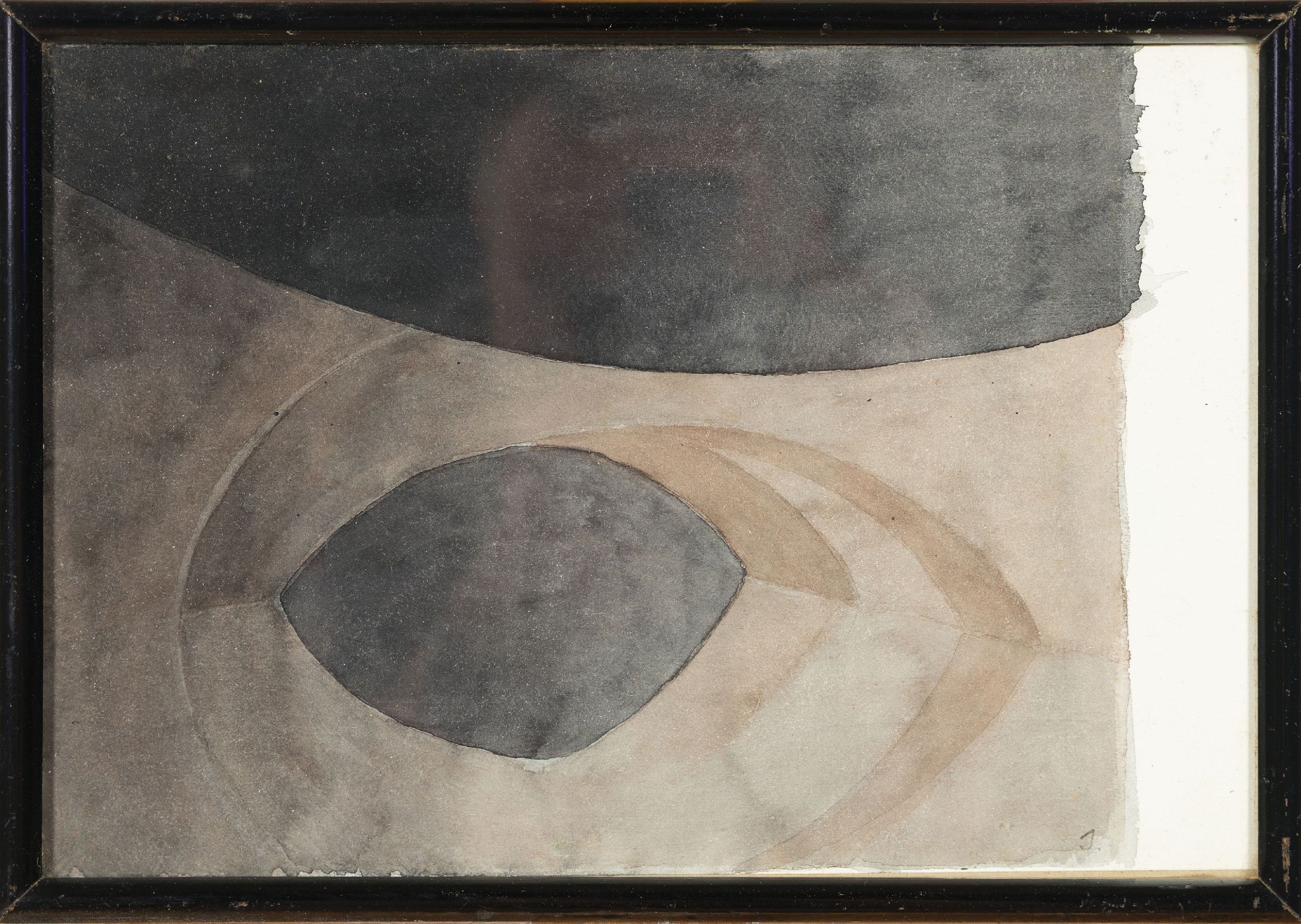 Detail k: Reinhold Rudolf Junghanns, 1884 Zwickau- 1967 Zürich, Abstraktion, Aquarell auf Papier, ca. 25x19cm, u.Gl., R.,rechts monogrammiert, Studium an der ...