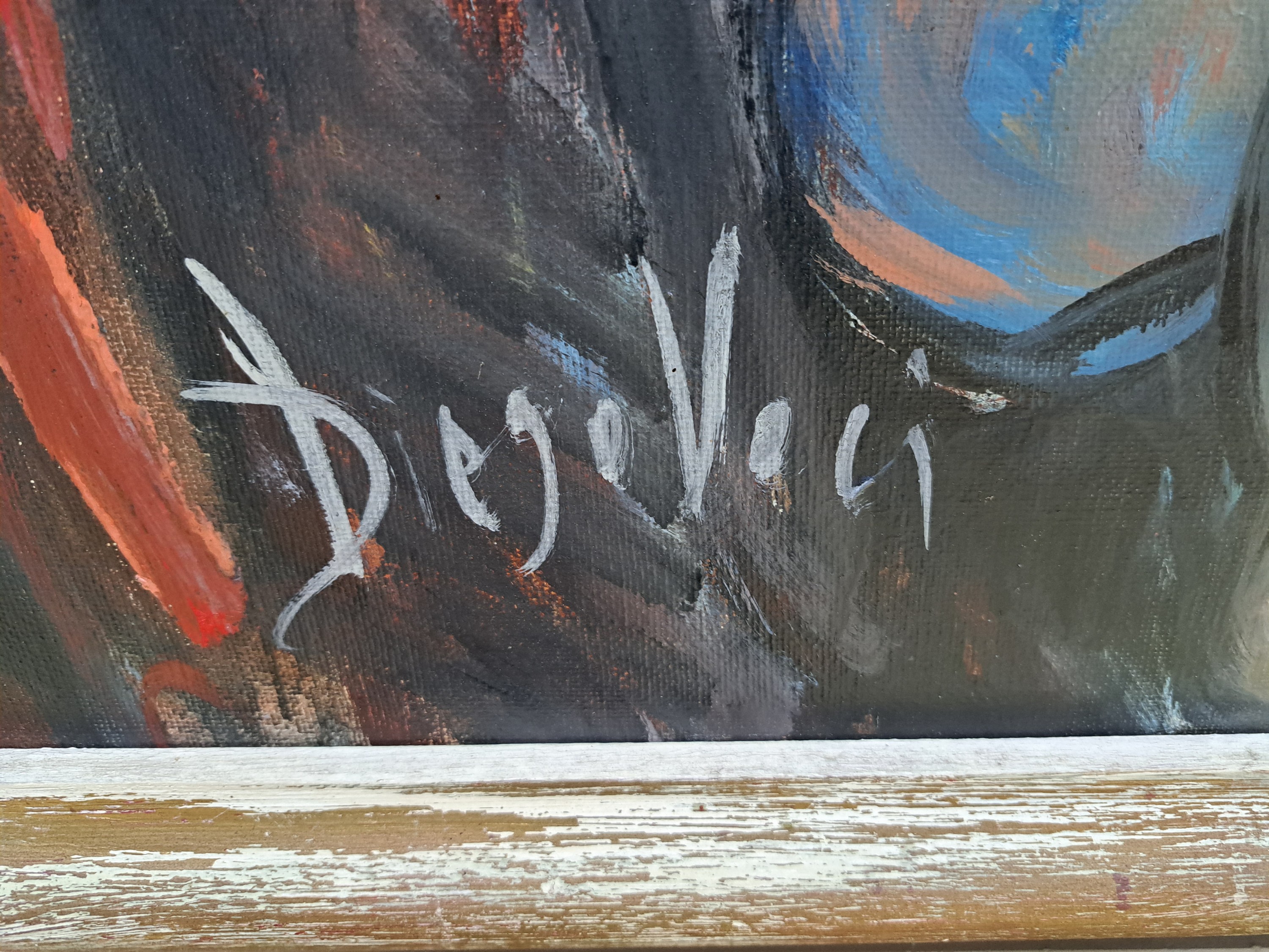 Detail a: Prof. Antonio Diego Voci, 1920 Gasperina-1985 Taunusstein, "Mutter und Kind", Öl/Lwd, links unten signiert, verso betitelt, 80x70 cm, ...