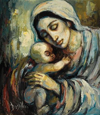 Image 26892980 - Prof. Antonio Diego Voci, 1920 Gasperina-1985 Taunusstein, "Mutter und Kind", ...