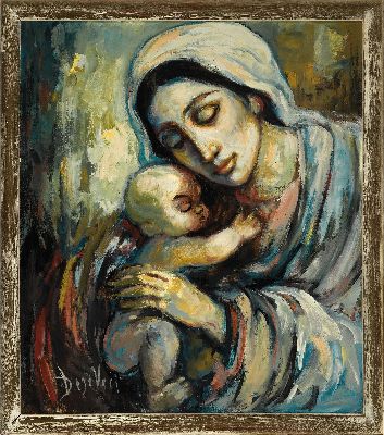 26892980k - Prof. Antonio Diego Voci, 1920 Gasperina-1985 Taunusstein, "Mutter und Kind", ...