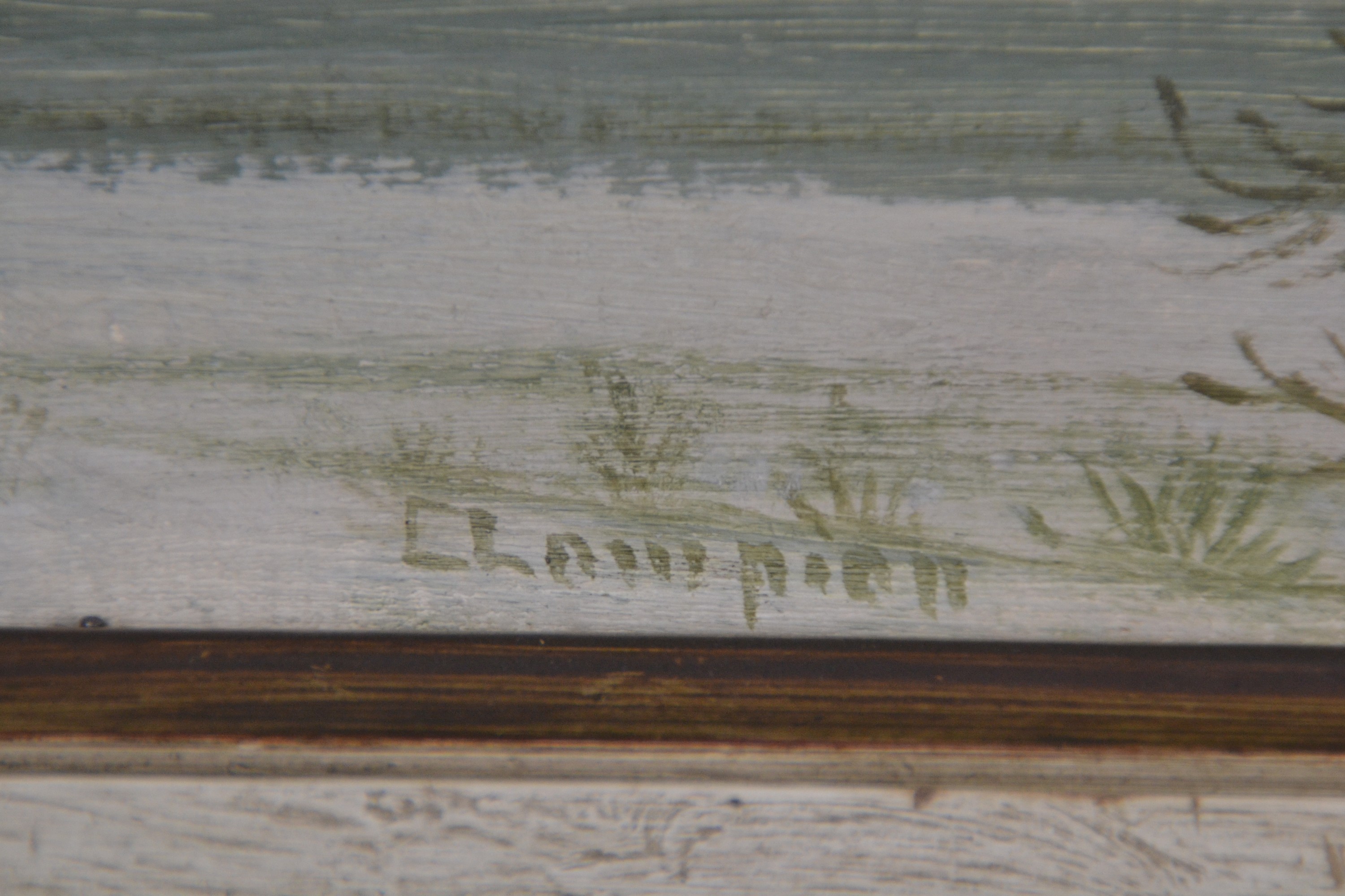 Detail c: Theo Champion, 1887 Oberkassel-1952 Zell an der Mosel, rheinische Winterlandschaft, Kinder beim Bau eines Schneemannes, objektiv -neusachliche ...