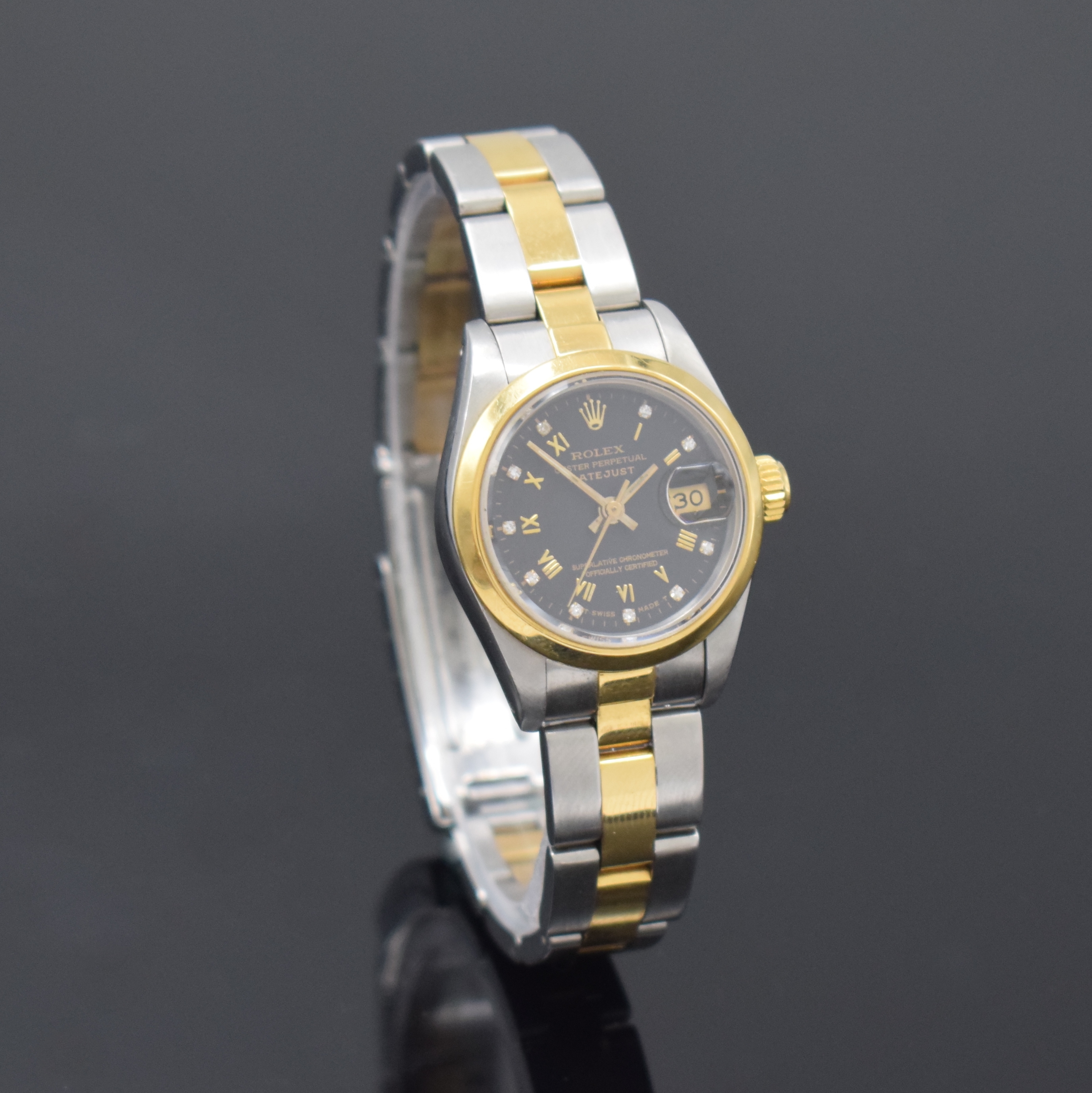 Detail b: ROLEX Damenarmbanduhr Oyster Perpetual Datejust Referenz 69173, Automatik, Schweiz um 1987, Edelstahl/Gold kombiniert inkl. Oysterband m. Faltschl., ...
