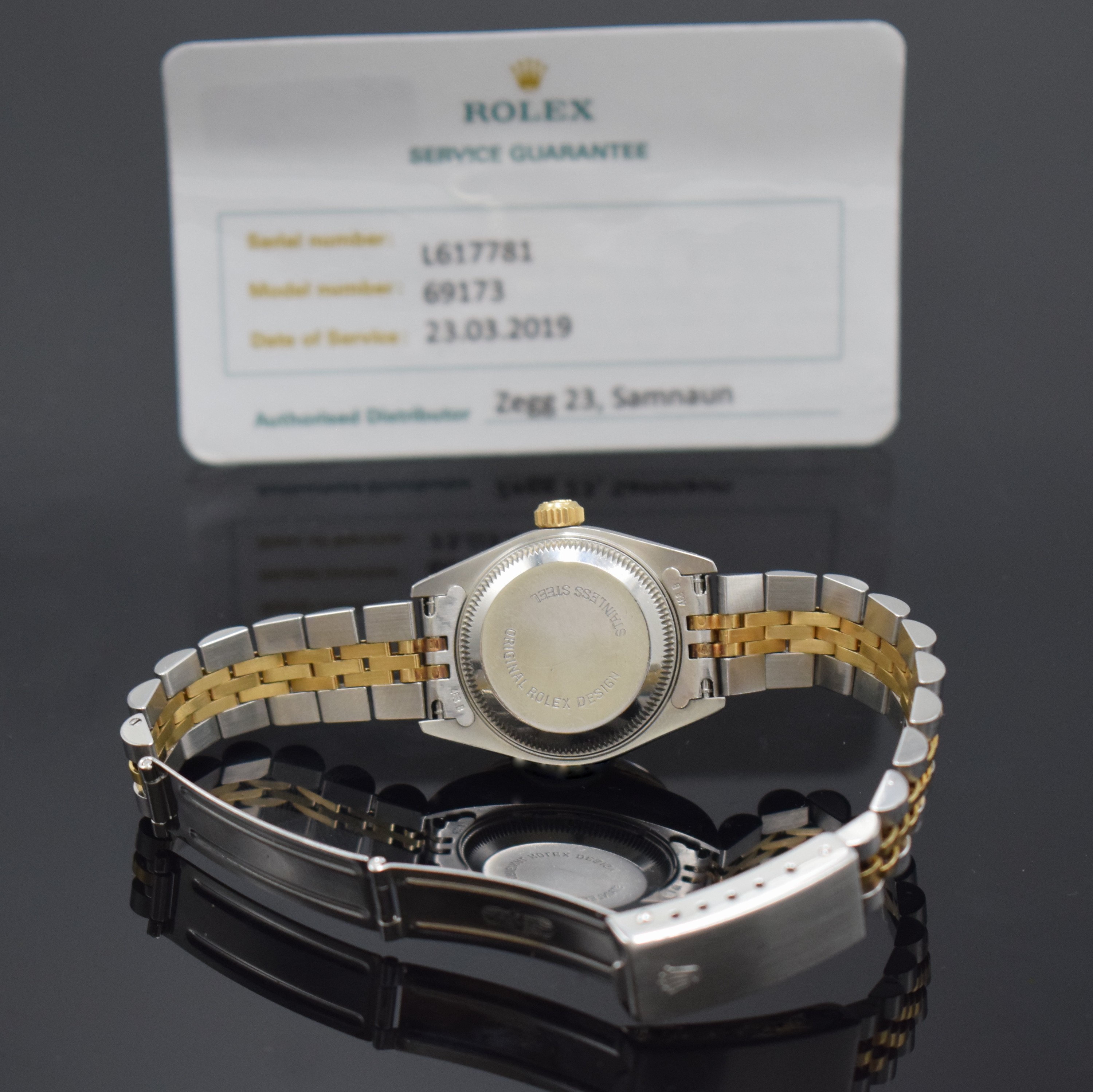 Detail g: ROLEX Damenarmbanduhr Oyster Perpetual Datejust Referenz 69173, Automatik, Schweiz um 1990, L-Serie, Chronometer der Superlative in Edelstahl/Gold ...