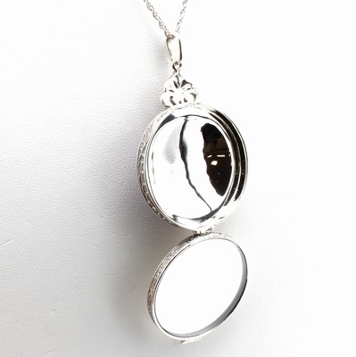 26894086a - Medallion aus Emaill, Markasiten und Süßwasserzuchtperle an Kette, 925er ...