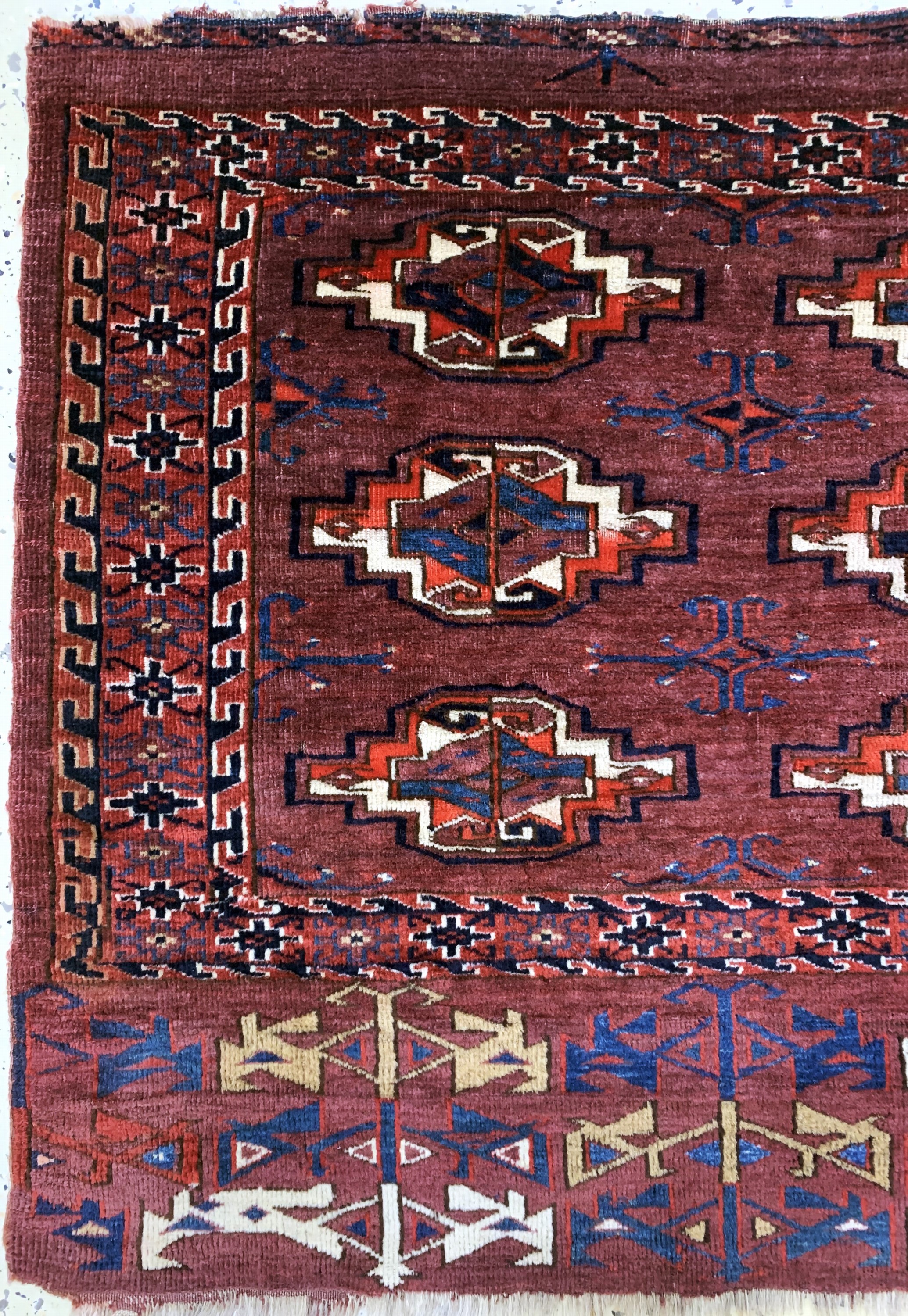 Detail c: Yomud Tschowal antik, Turkmenistan, 19.Jhd,Wolle auf Wolle, ca. 126 x 83 cm, EHZ: 3-4