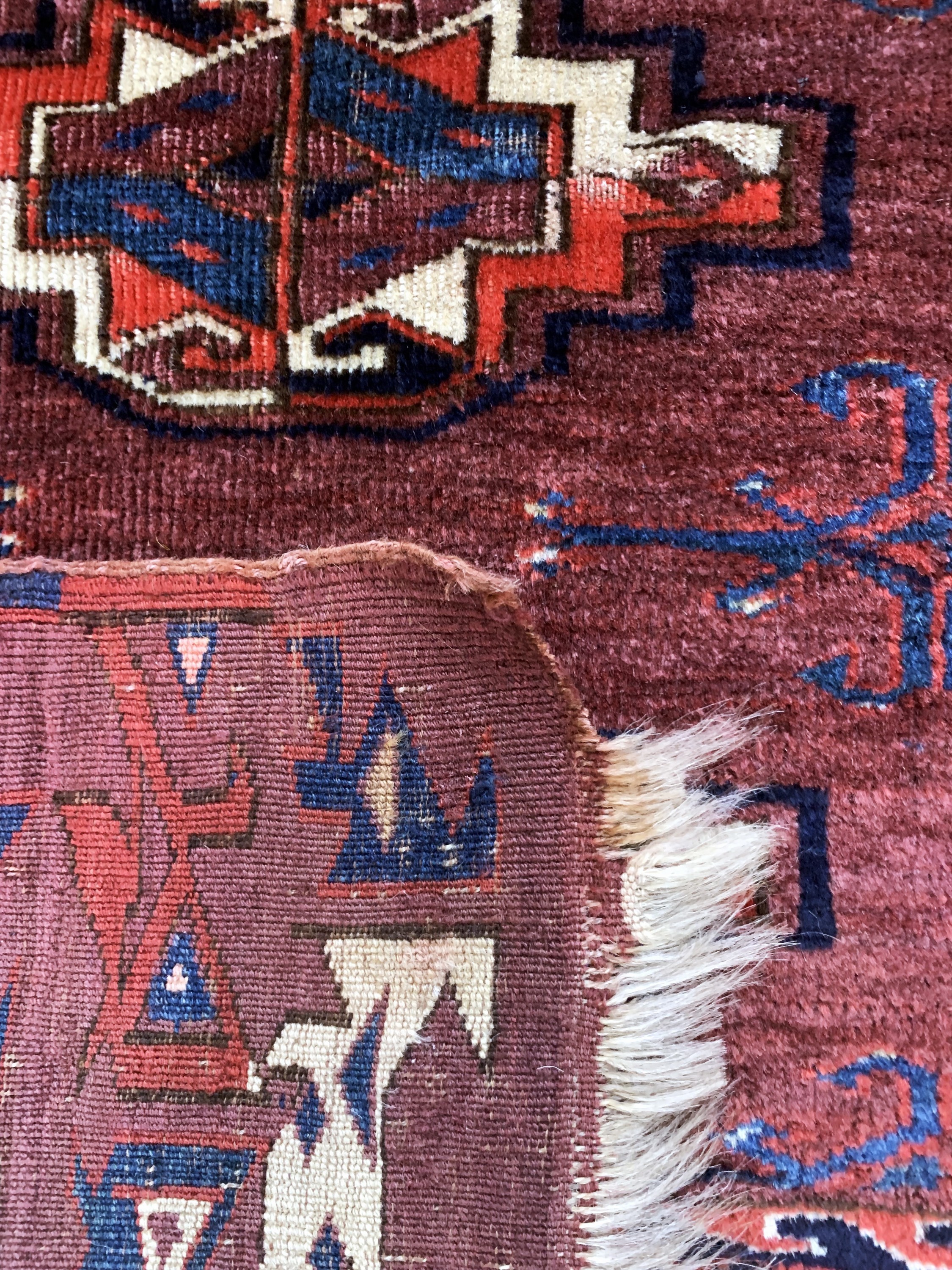 Detail d: Yomud Tschowal antik, Turkmenistan, 19.Jhd,Wolle auf Wolle, ca. 126 x 83 cm, EHZ: 3-4