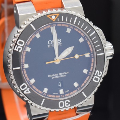 26894326c - ORIS Aquis Herrenarmbanduhr Referenz 7653, Automatik, beids. vergl. Edelstahlgeh. inkl. ...