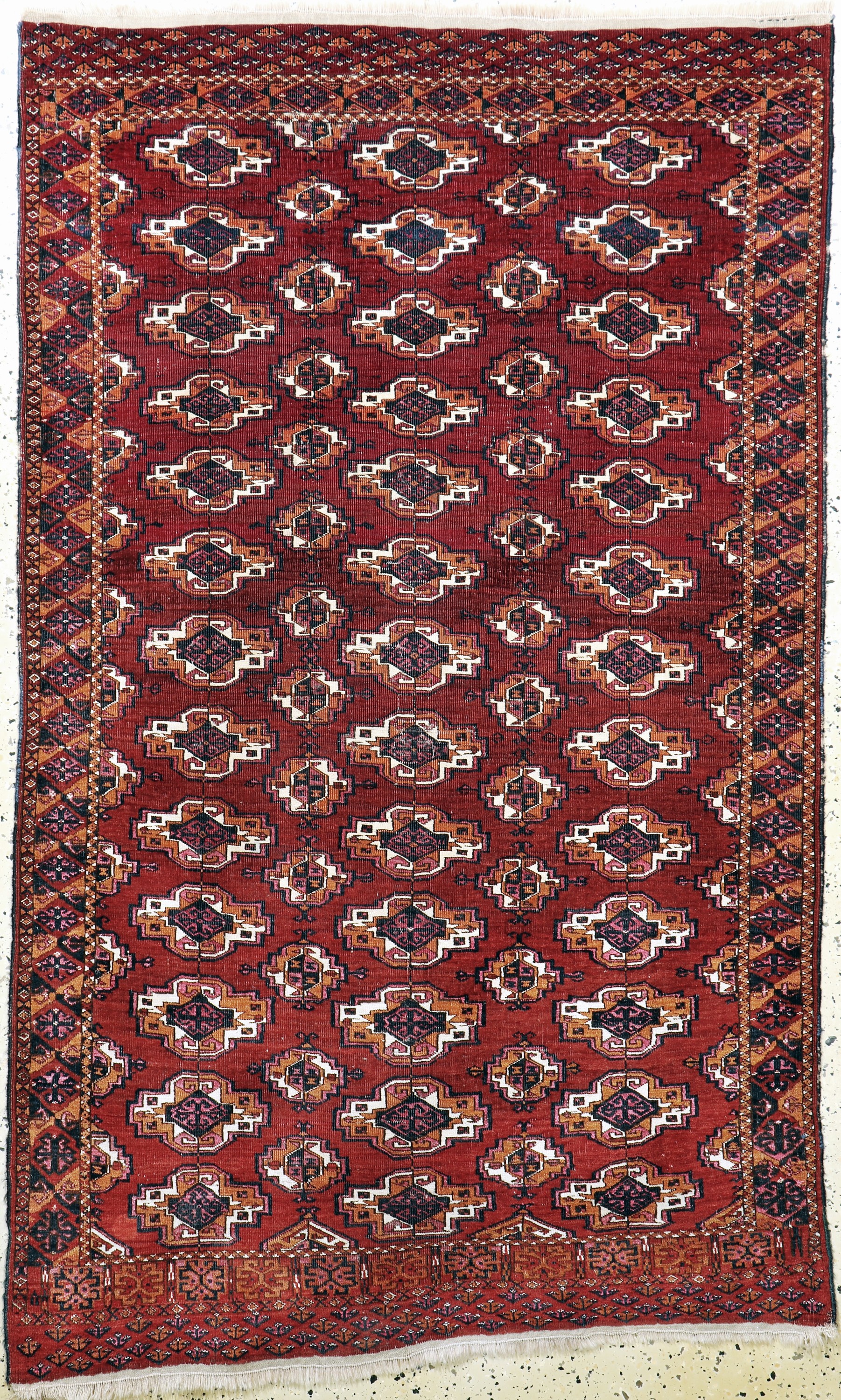 Saryk"mit Seide"antik, Turkmenistan, 19.Jhd, Wolle mit Seide auf Wolle, ca. 190 x 120 cm, EHZ: 3
