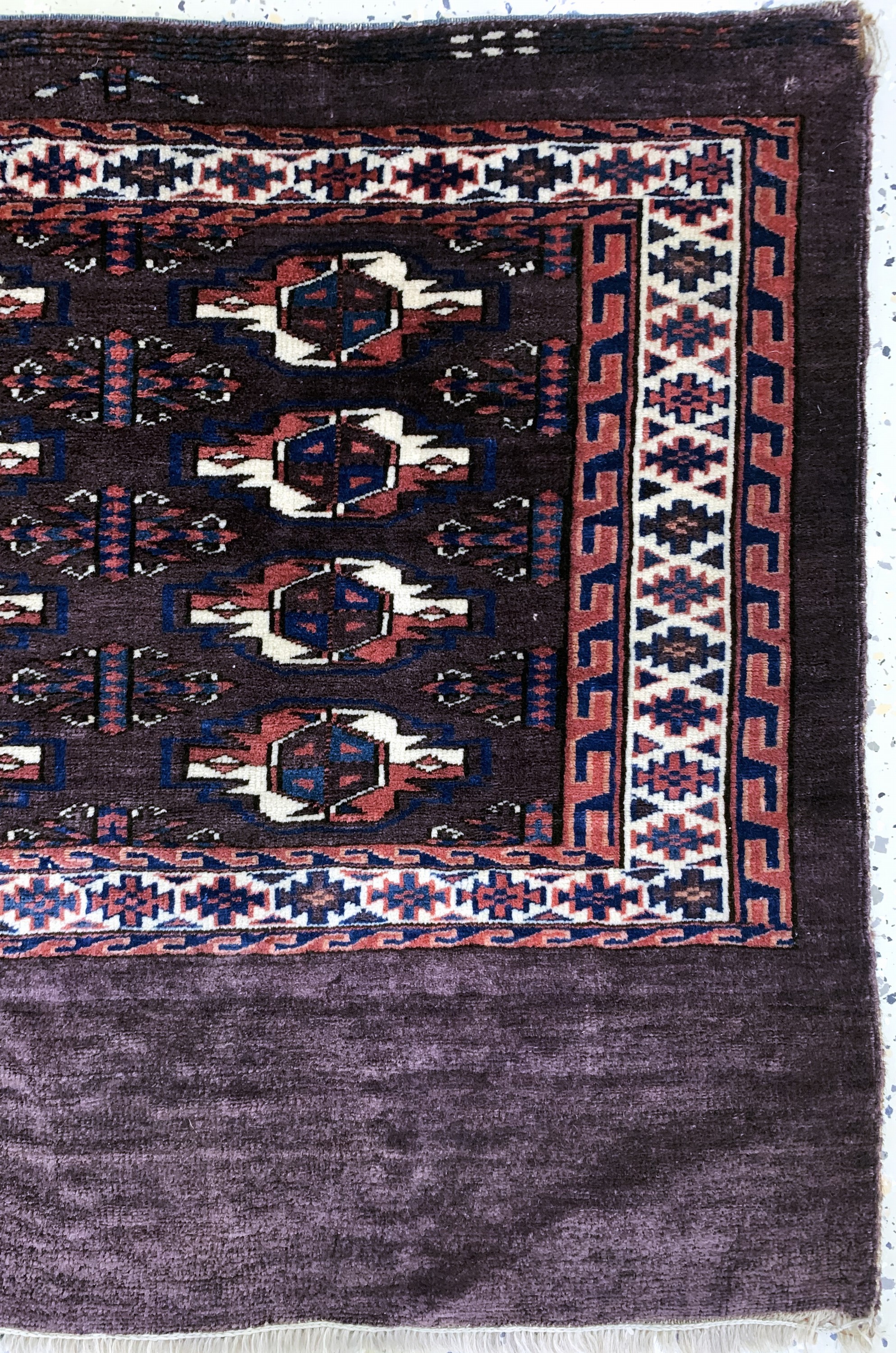 Detail c: Yomud Tschowal antik, Turkmenistan, 19.Jhd,Wolle auf Wolle, ca. 125 x 72 cm, EHZ: 2