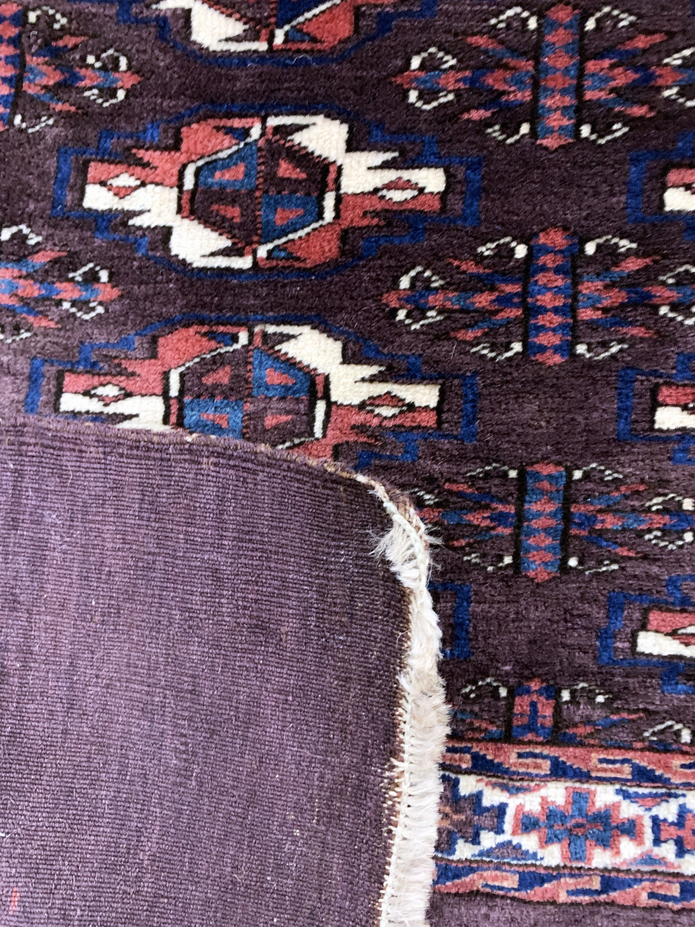 Detail d: Yomud Tschowal antik, Turkmenistan, 19.Jhd,Wolle auf Wolle, ca. 125 x 72 cm, EHZ: 2