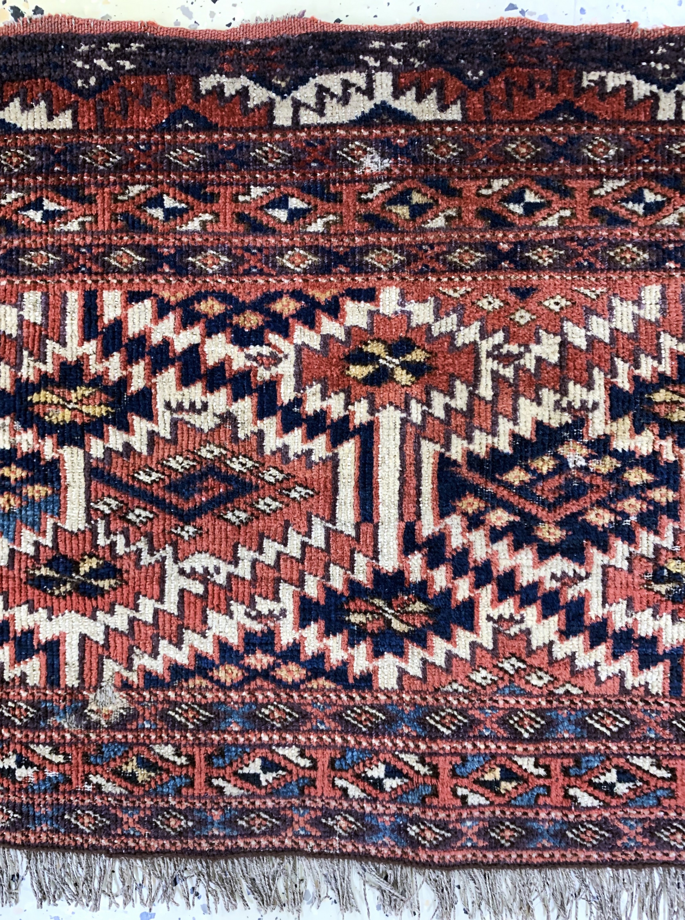 Detail b: Tschaudor Torba antik, Turkmenistan, 19.Jhd, Wolle auf Wolle, ca. 120 x 48 cm, EHZ:4