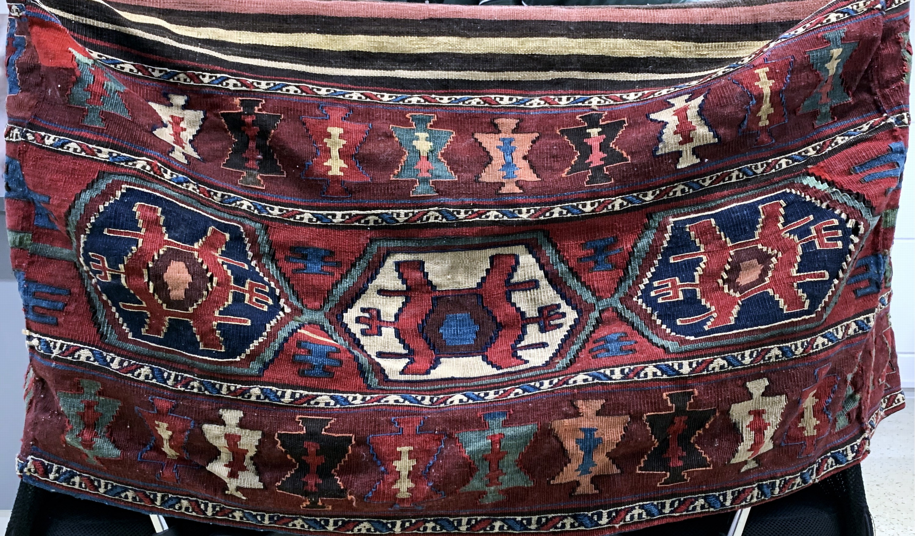 Shahsawan Mafrasch antik, Persien, 19.Jhd, Wolle auf Wolle, ca. 100 x 55 x 50 cm, EHZ: 2