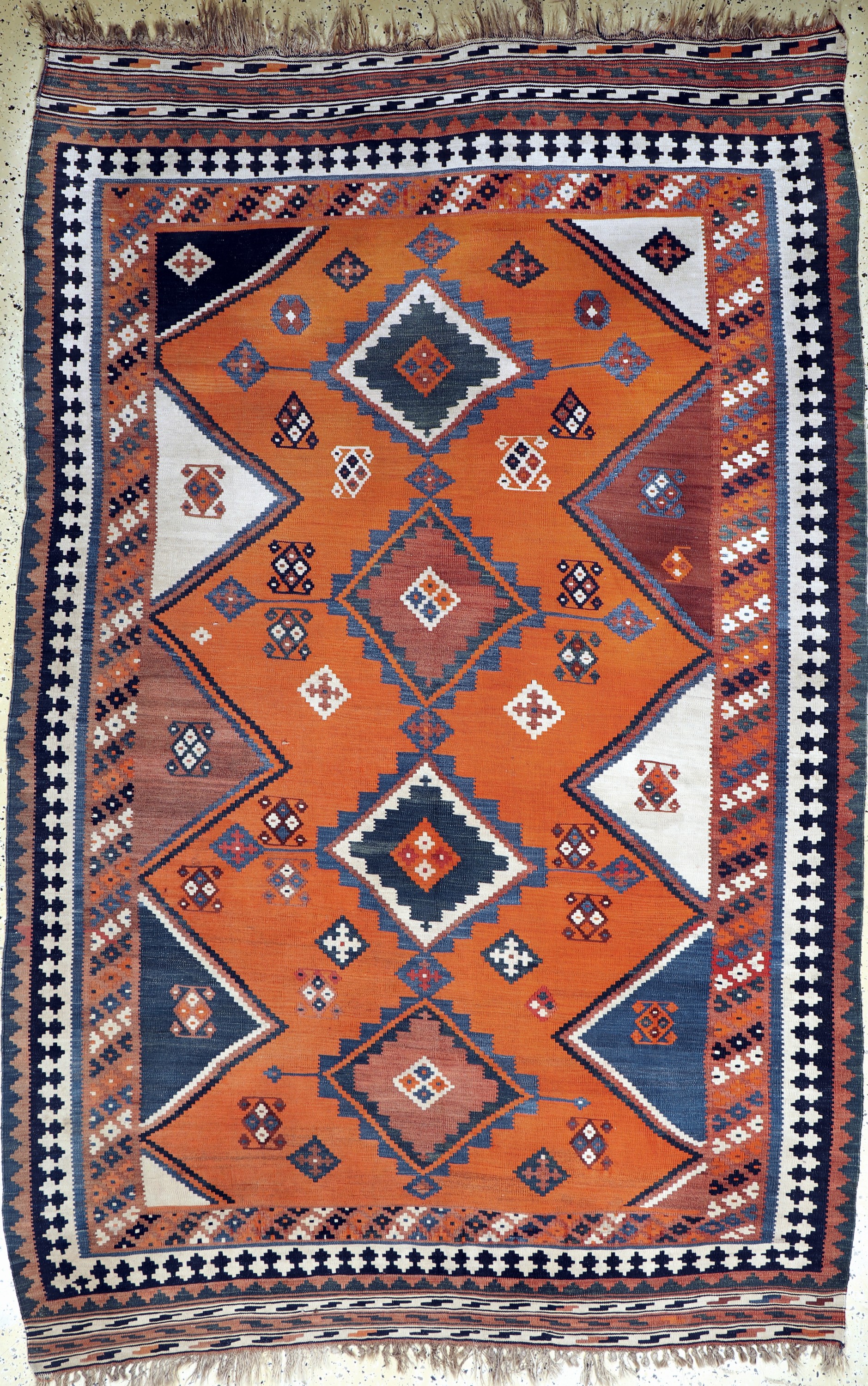 Ghaschgai Kelim antik, Persien, um 1900, Wolle auf Wolle, ca. 285 x 186 cm, EHZ: 2