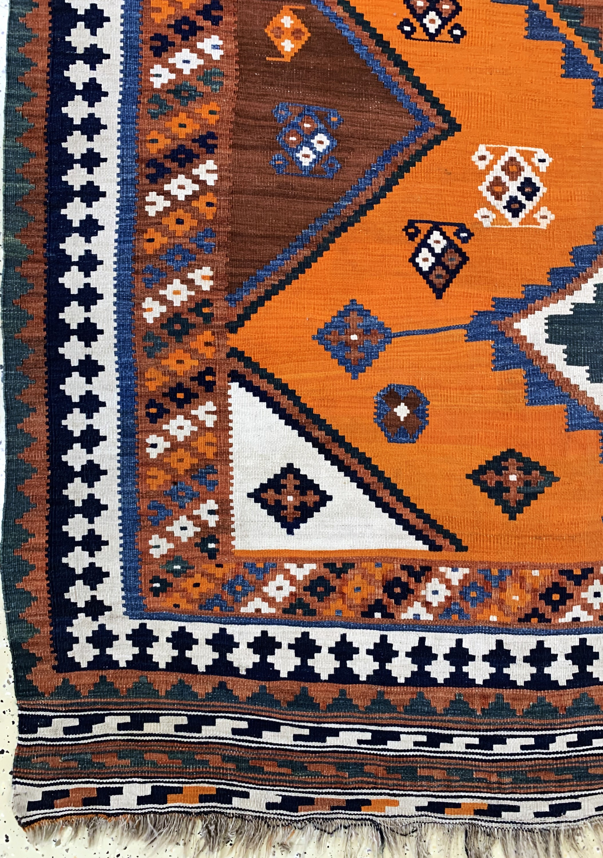 Detail b: Ghaschgai Kelim antik, Persien, um 1900, Wolle auf Wolle, ca. 285 x 186 cm, EHZ: 2