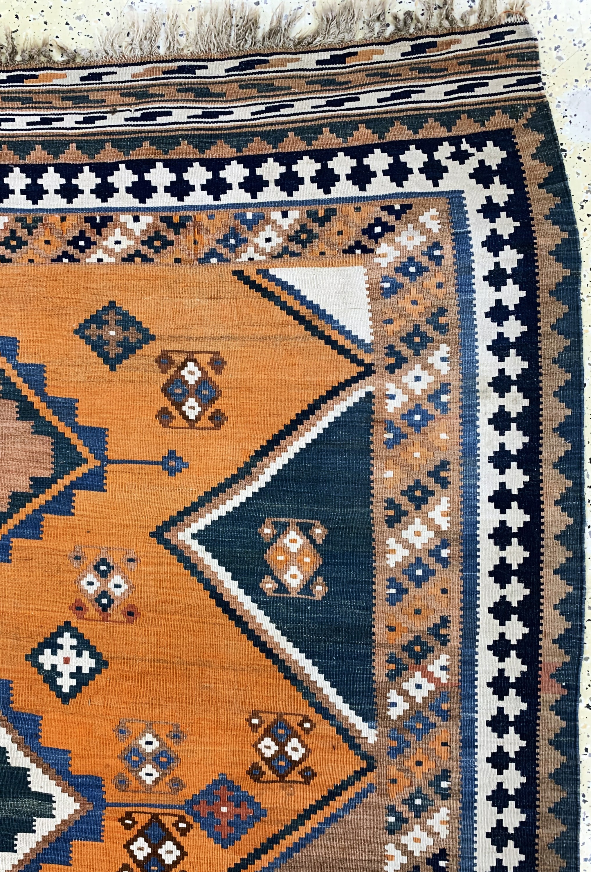 Detail e: Ghaschgai Kelim antik, Persien, um 1900, Wolle auf Wolle, ca. 285 x 186 cm, EHZ: 2