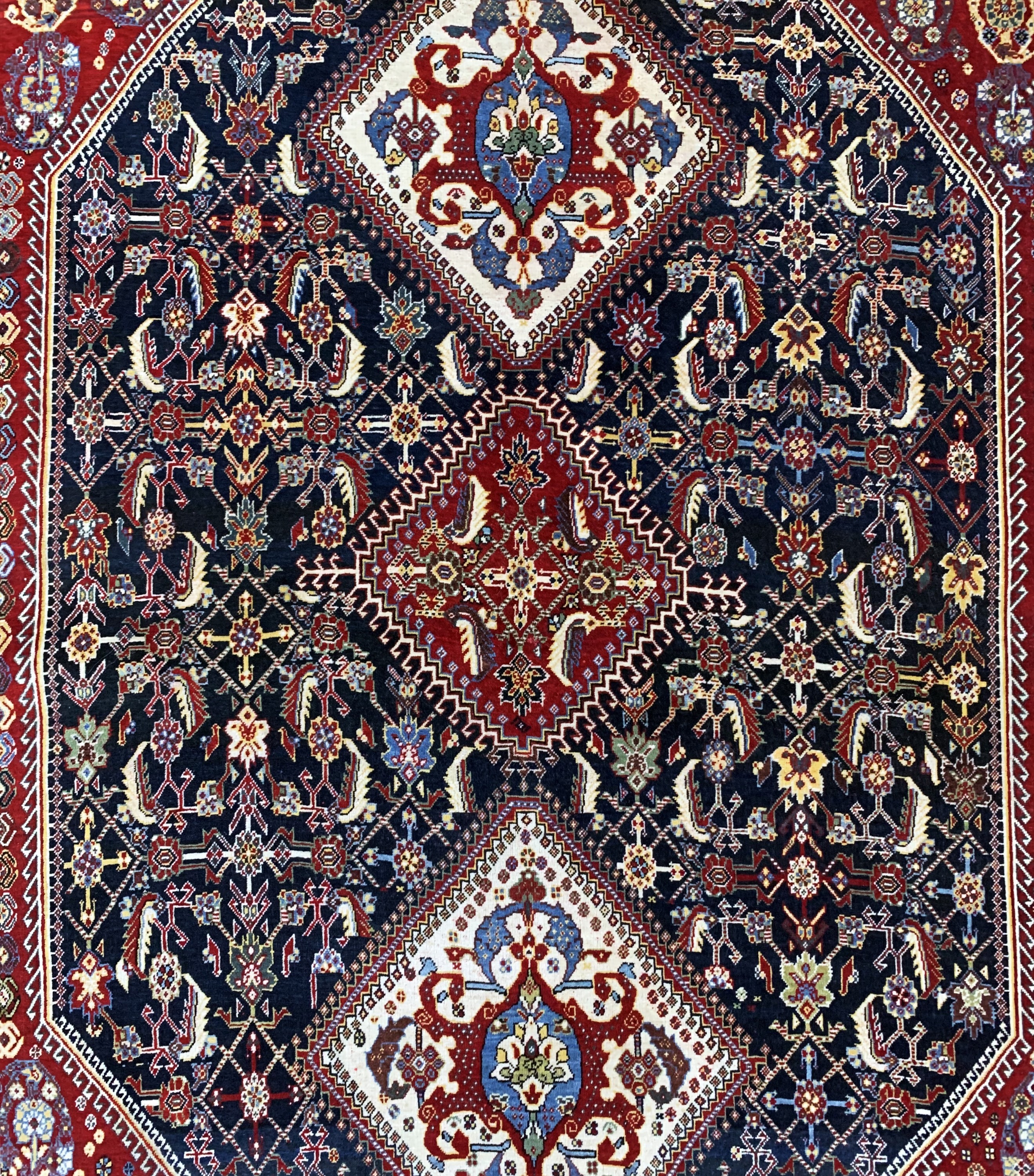 Detail c: Ghaschgai Kaschkuli fein, Persien, um 1900,Wolle auf Wolle, ca. 250 x 162 cm, EHZ: 2-3