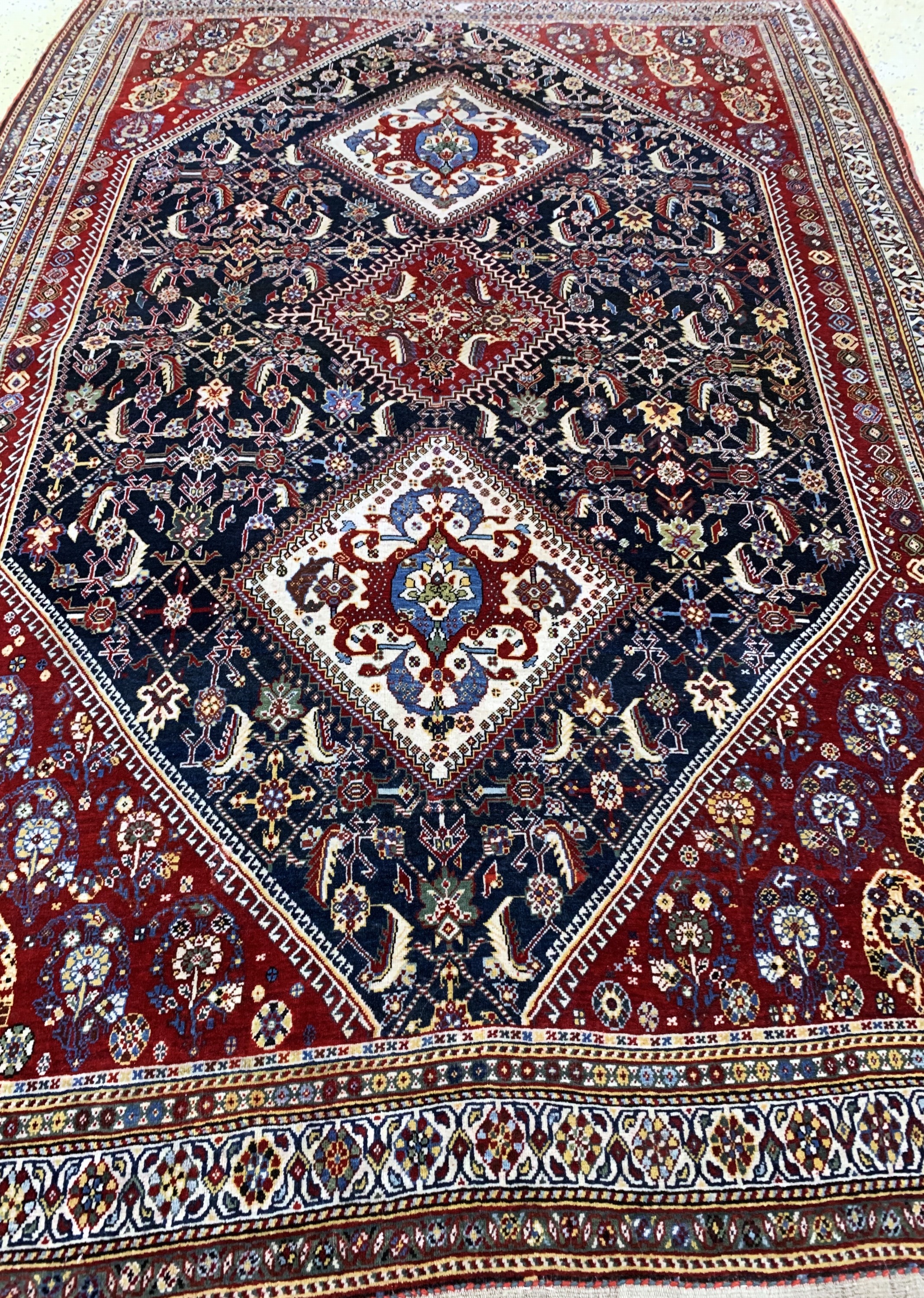 Detail f: Ghaschgai Kaschkuli fein, Persien, um 1900,Wolle auf Wolle, ca. 250 x 162 cm, EHZ: 2-3