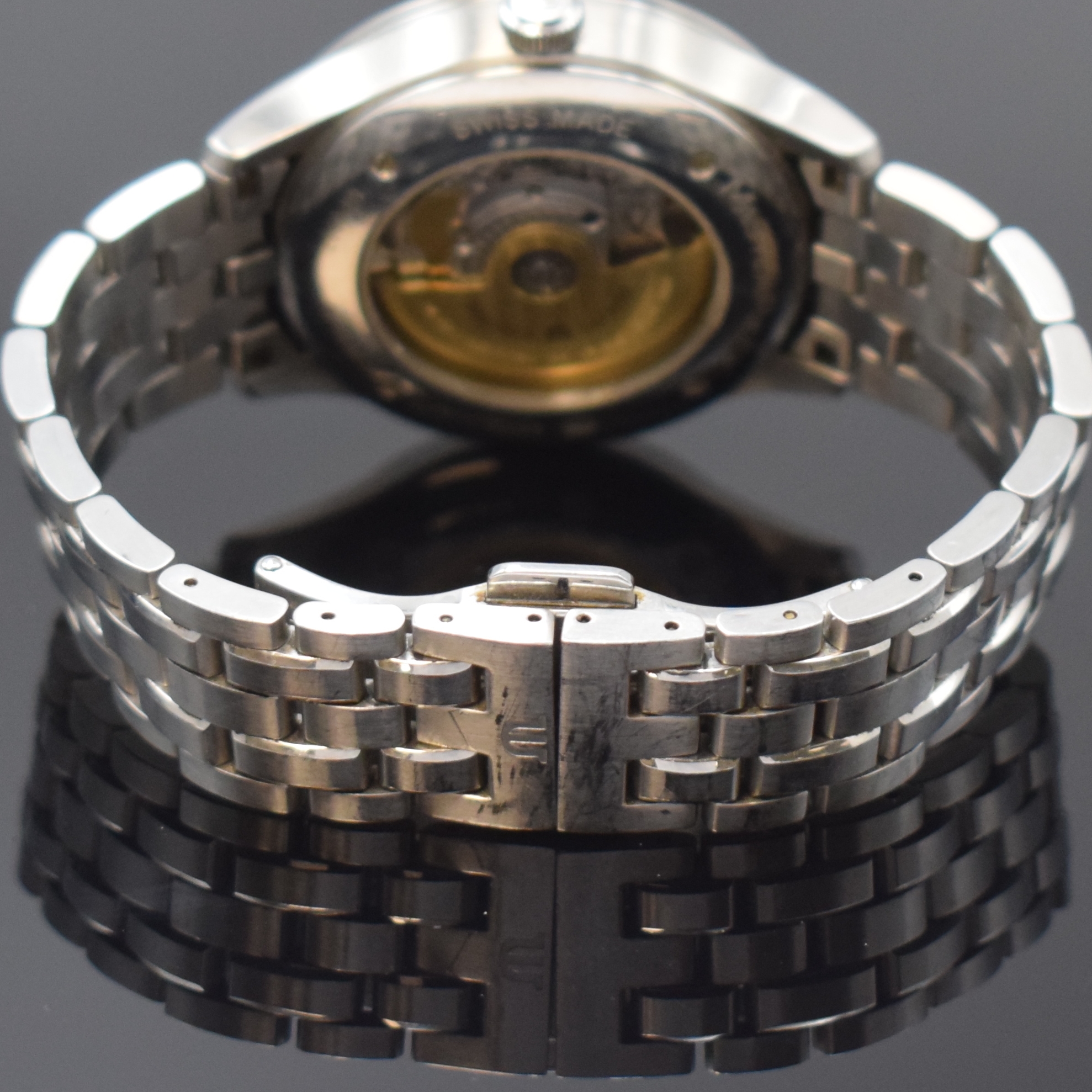 Detail b: Maurice Lacroix Herrenarmbanduhr in Stahl Referenz MP6907, Schweiz um 2010, Automatik, beids. vergl., Boden 4-fach verschr., orig. Stahlband m. dopp. ...